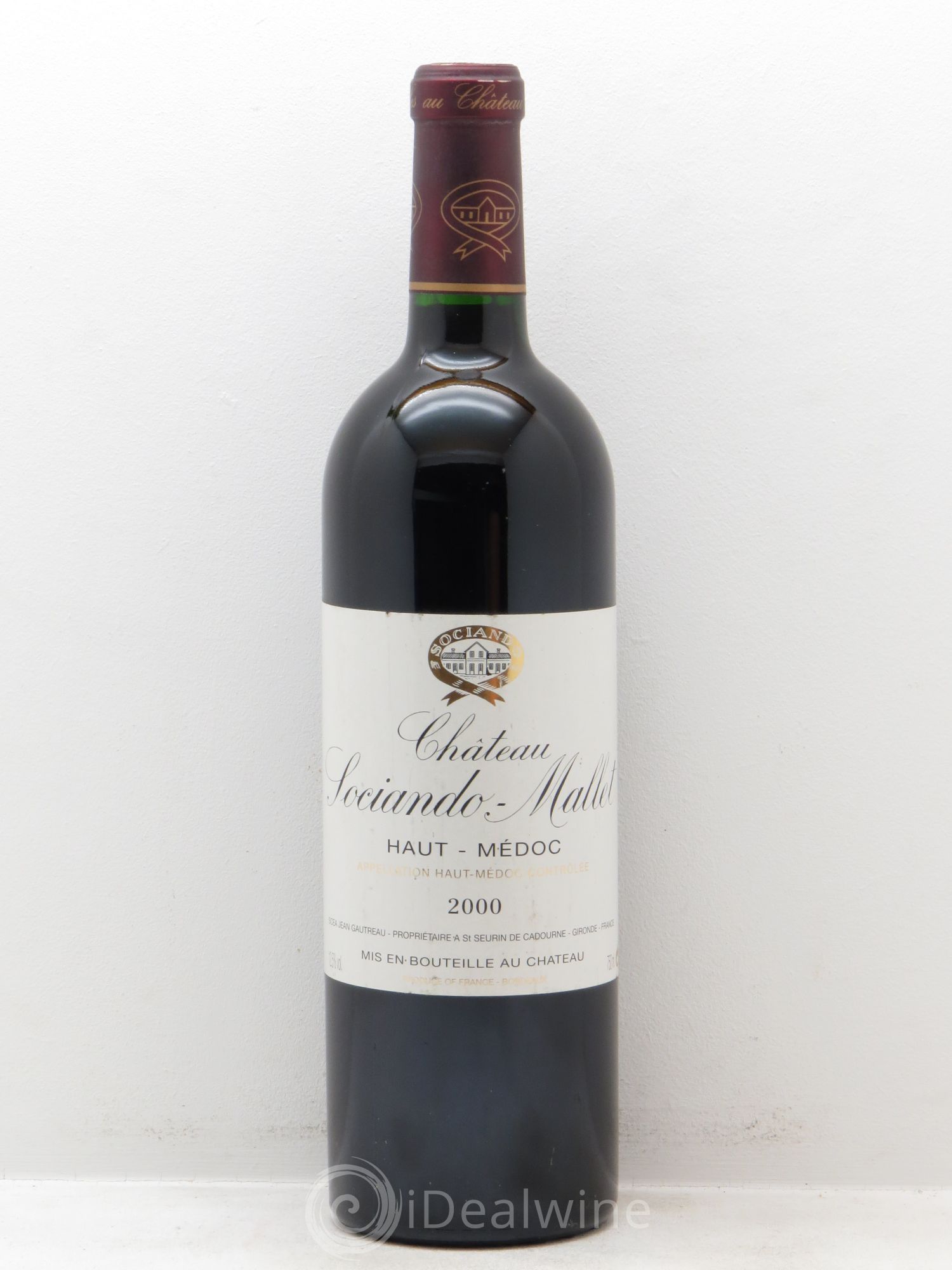 Château Sociando Mallet 2000 - Lot de 1 bouteille - 0