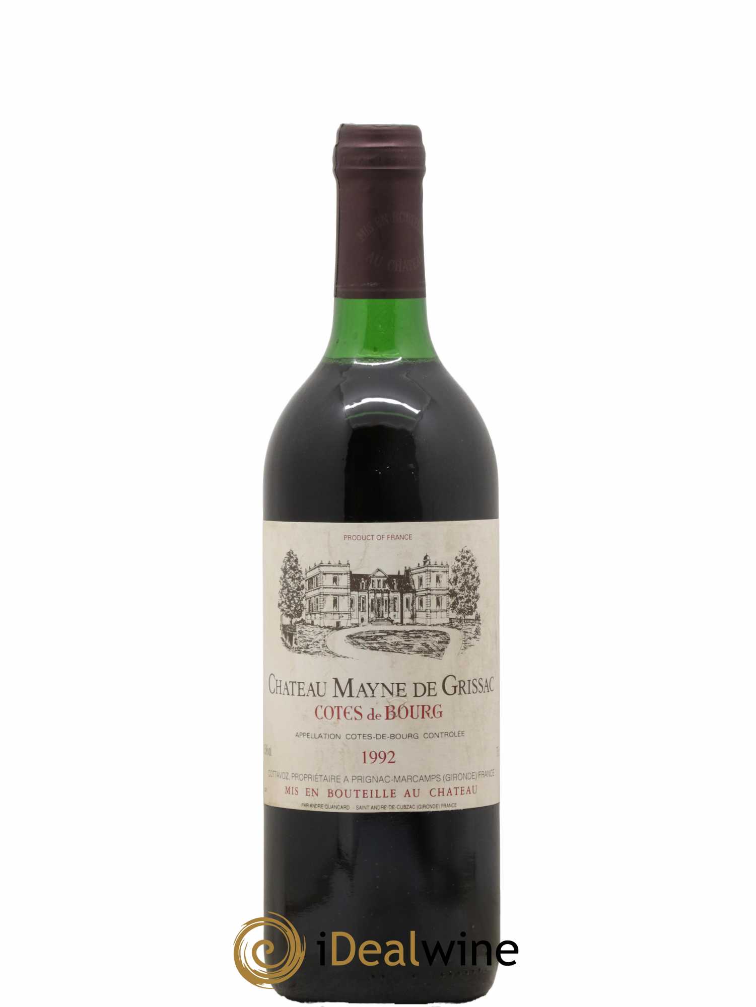 Côtes de Bourg Château Mayne de Grissac 1992 - Lotto di 1 bottiglia - 0