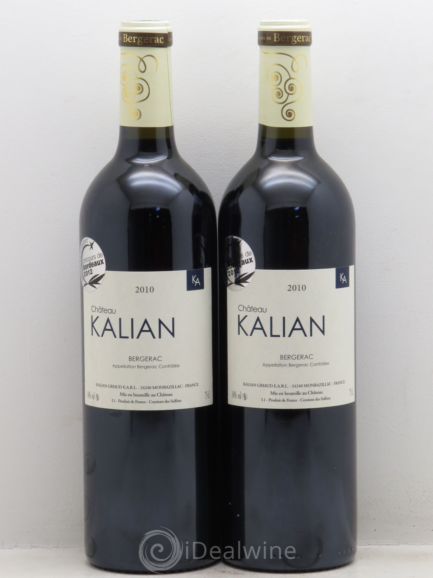 Bergerac Château Kalian (sans prix de réserve - no reserve) 2010 - Posten von 2 Flaschen - 0