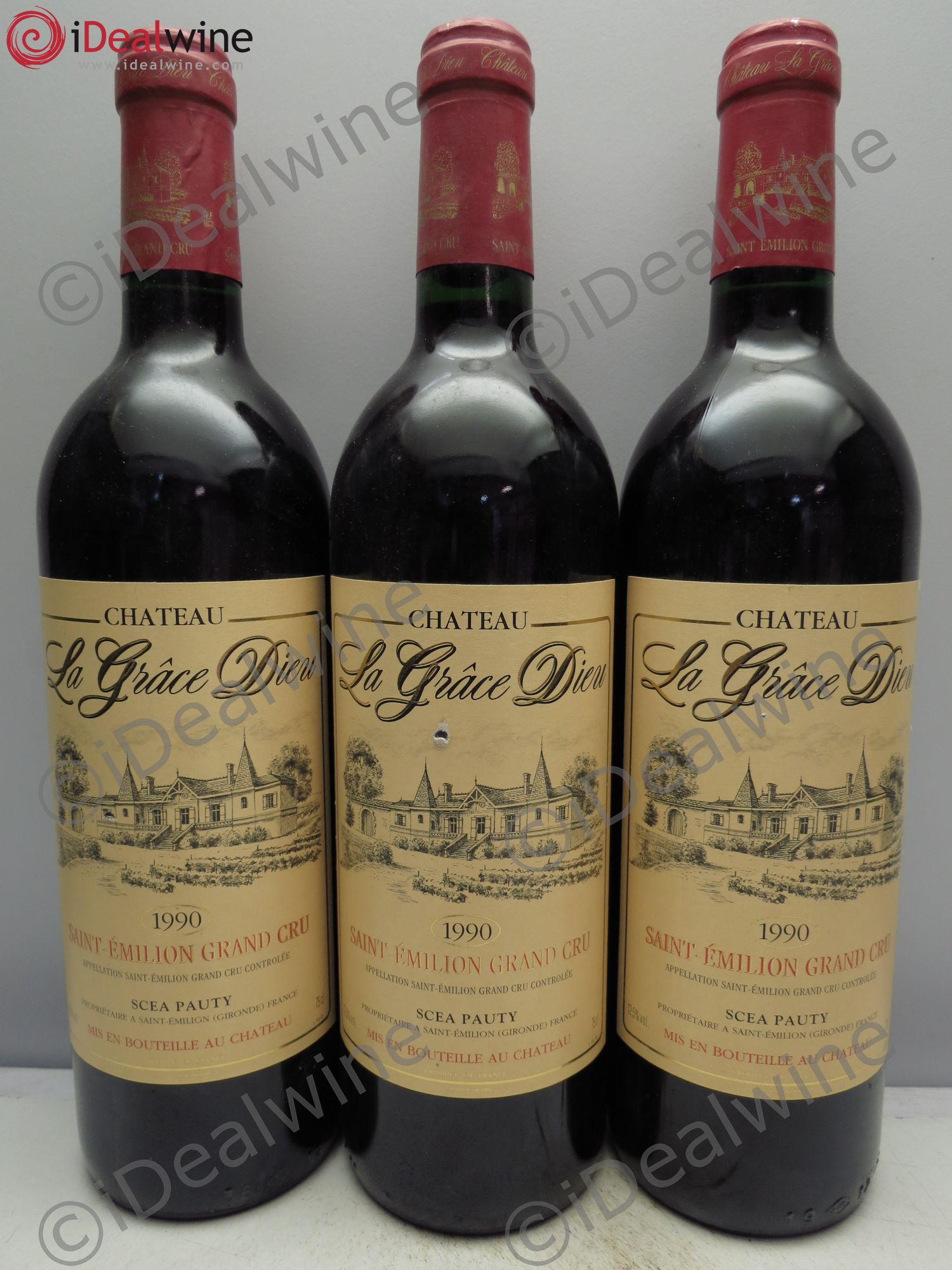 Château la Grâce Dieu 1990 - Lot de 3 bouteilles - 0
