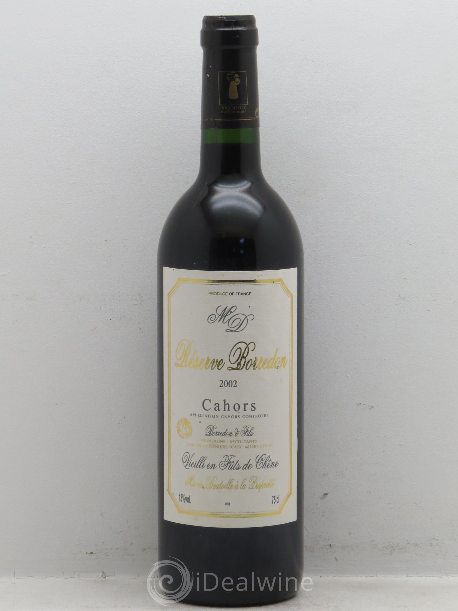 Cahors Réserve Borredon Domaine de la Banière 2002 - Posten von 1 Flasche - 0