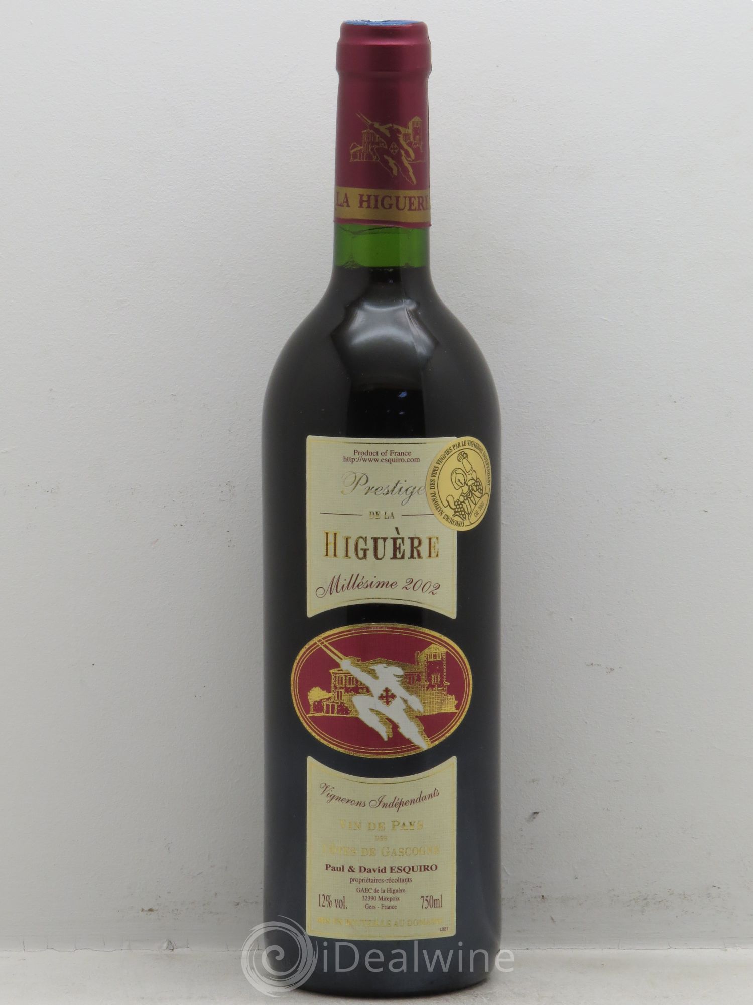 Côtes de Gascogne (VDP des Côtes de Gascogne) Esquiro Prestige de la Higuère (sans prix de réserve) 2002 - Posten von 1 Flasche - 0