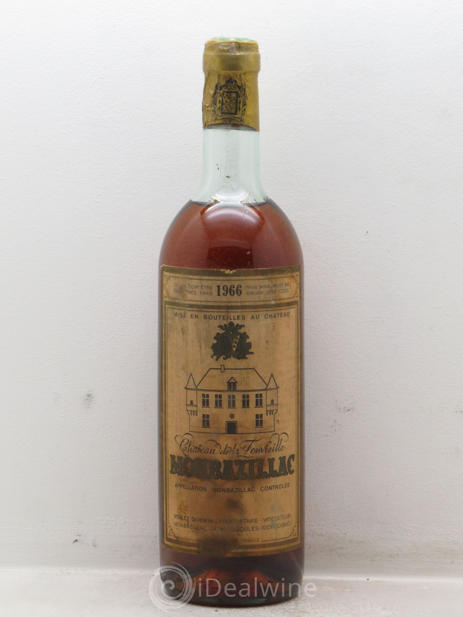 Monbazillac Château de la Fonvieille Violet Quemin 1966 - Posten von 1 Flasche - 0
