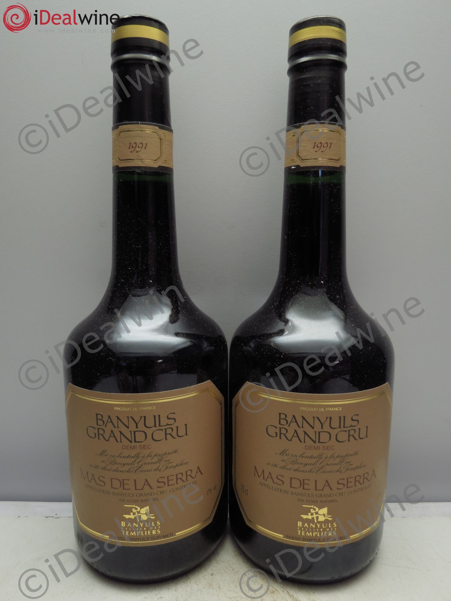 Banyuls Grand Cru Mas de la Serra Cellier des Templiers (Demi-Sec) 1991 - Posten von 2 Flaschen - 0