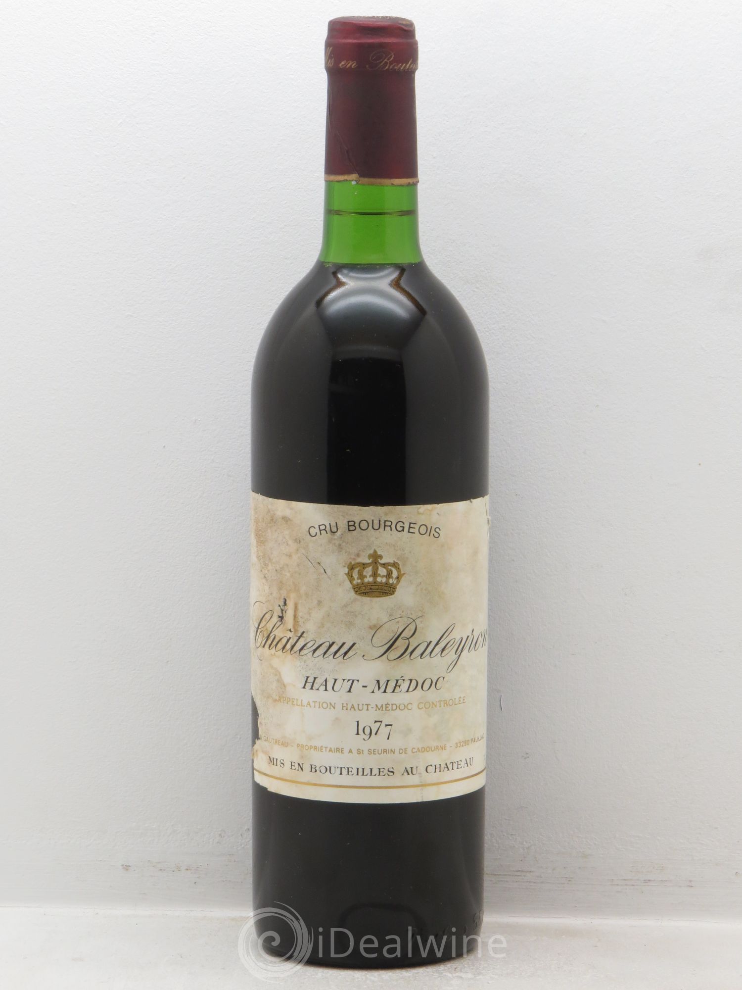 Haut Médoc Château Baleyron Cru Bourgeois (sans prix de reserve) 1977 - Posten von 1 Flasche - 0