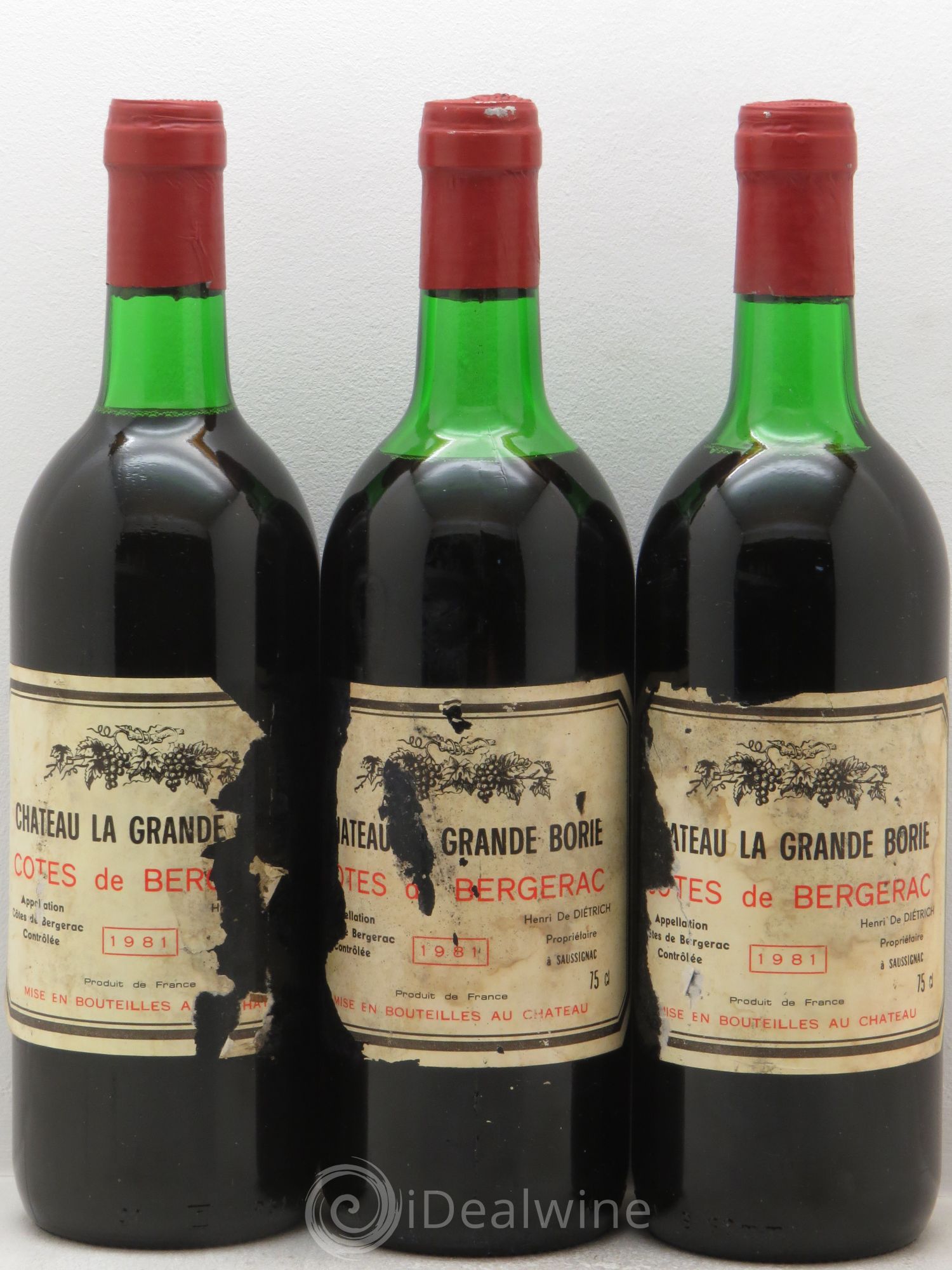 Côtes de Bergerac Château la Grande Borie (sans prix de réserve) 1981 - Posten von 3 Flaschen - 0
