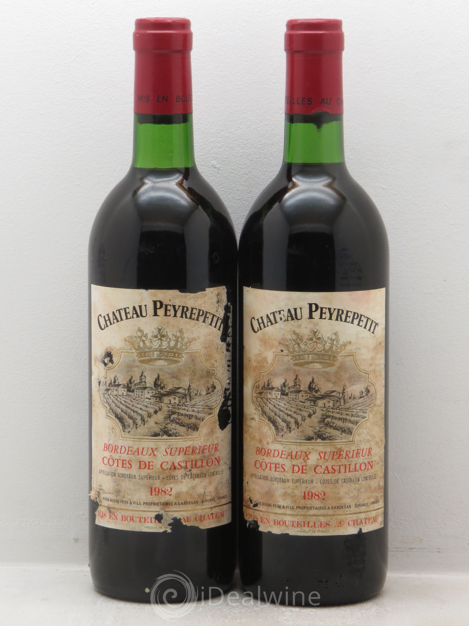 Castillon-Côtes-de-Bordeaux (Côtes-de-Castillon) Château Peyrepetit (sans prix de reserve) 1982 - Posten von 2 Flaschen - 0