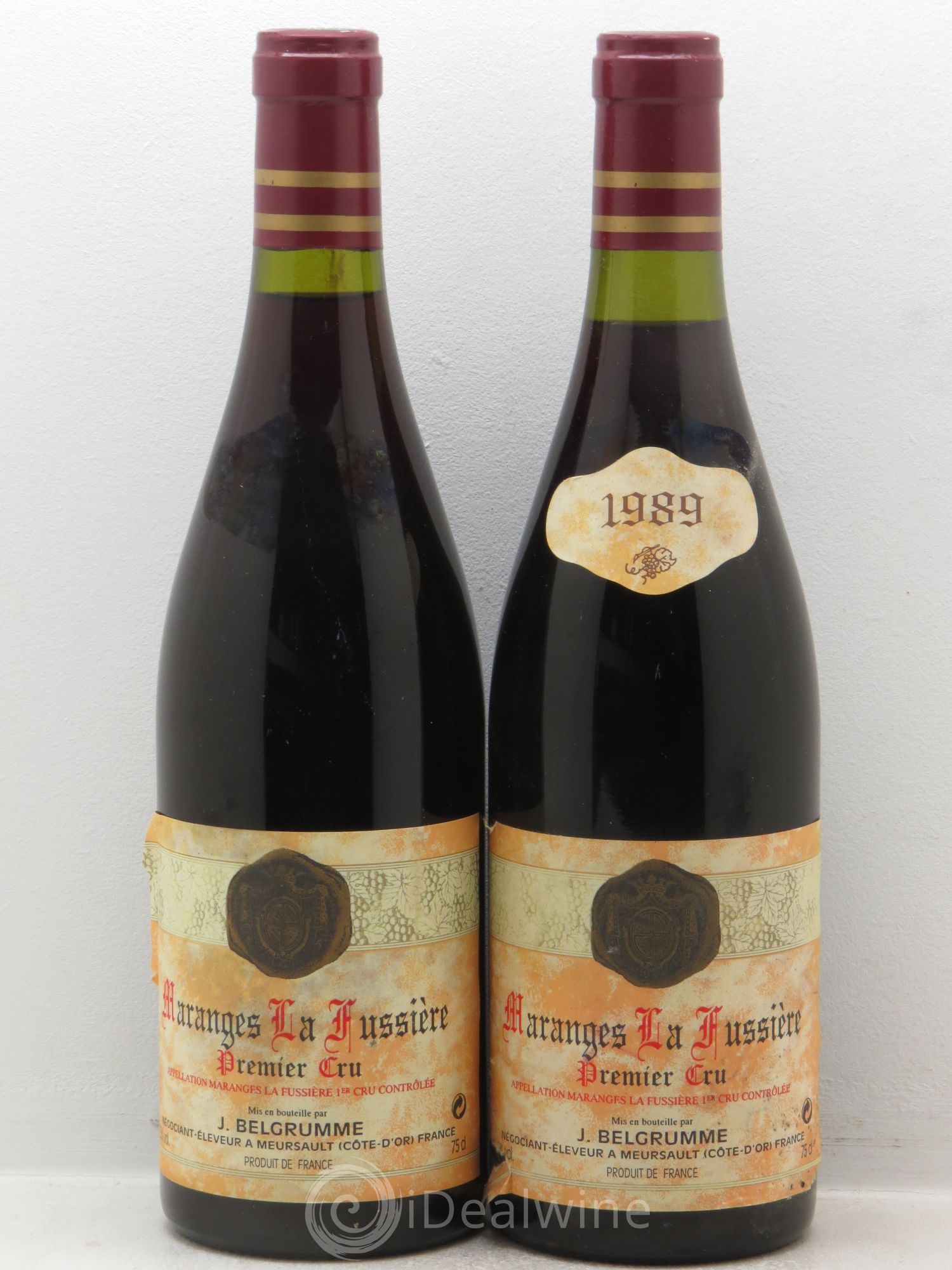 Maranges 1er Cru J.Belgrumme (sans prix de reserve) 1989 - Posten von 2 Flaschen - 0