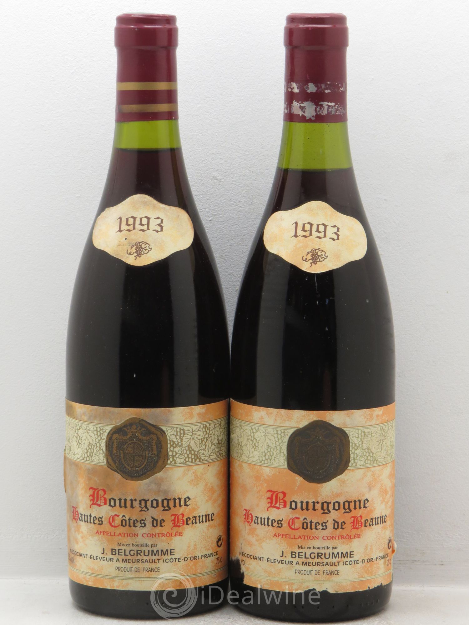 Hautes-Côtes de Beaune J.Belgrumme (sans prix de reserve) 1993 - Posten von 2 Flaschen - 0