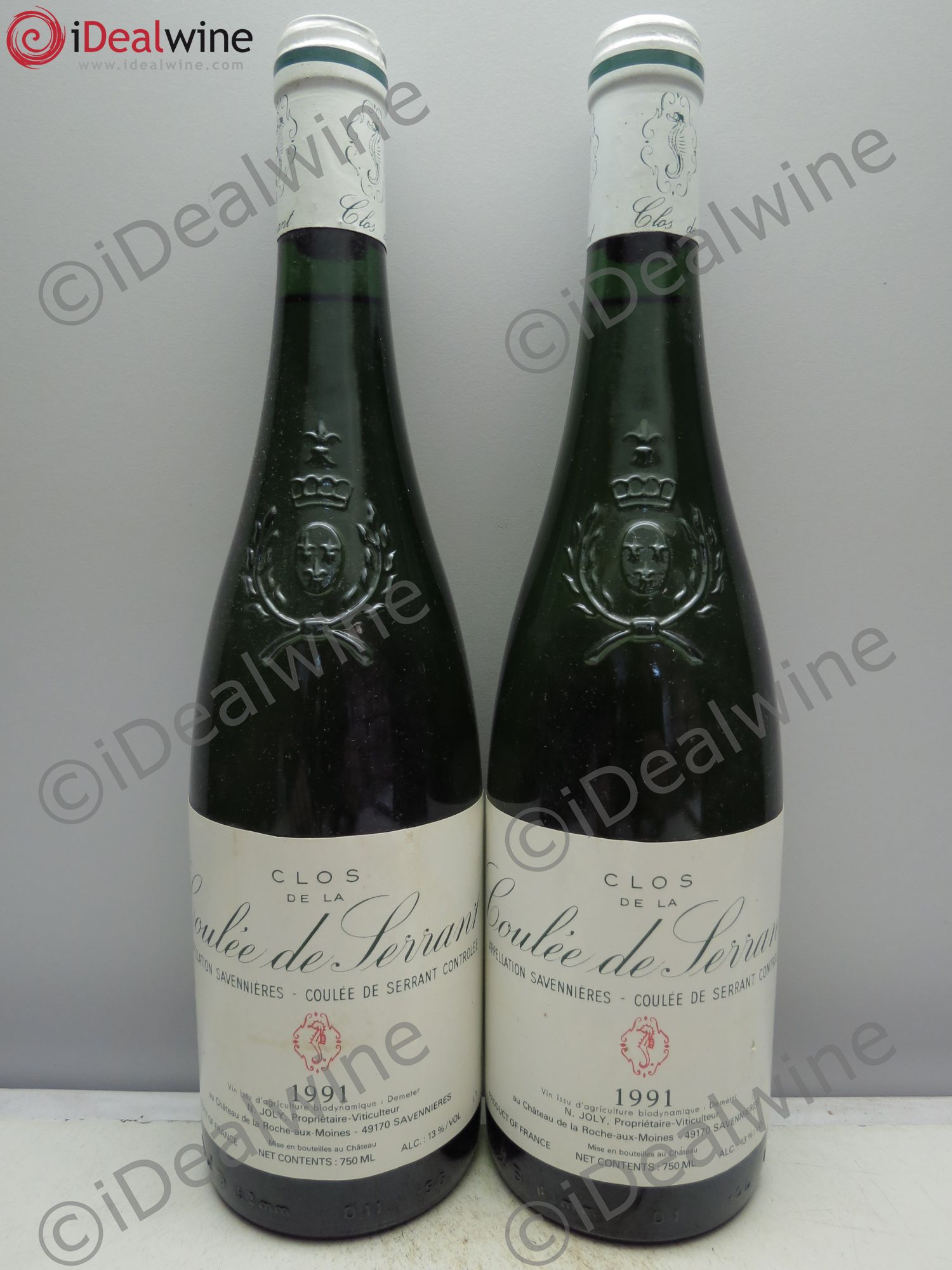 Savennières Clos de la Coulée de Serrant Vignobles de la Coulée de Serrant - Nicolas Joly 1991 - Lot de 2 bouteilles - 0
