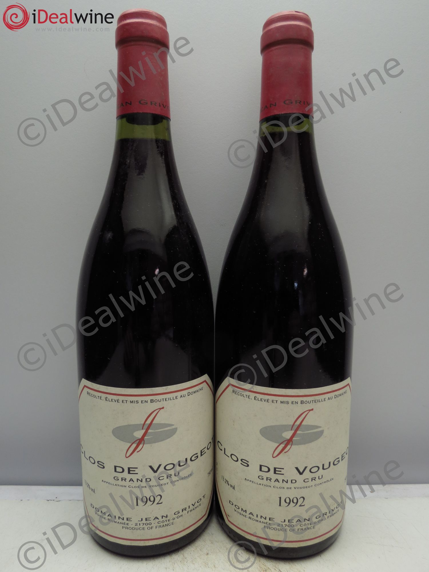 Clos de Vougeot Grand Cru Jean Grivot 1992 - Lot de 2 bouteilles - 0