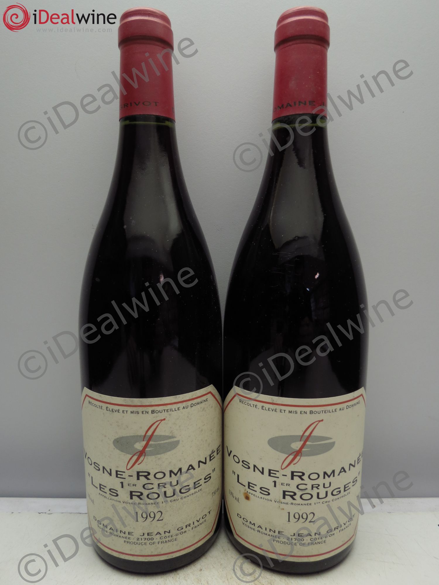 Vosne-Romanée 1er Cru Les Rouges Jean Grivot 1992 - Lot of 2 bottles - 0