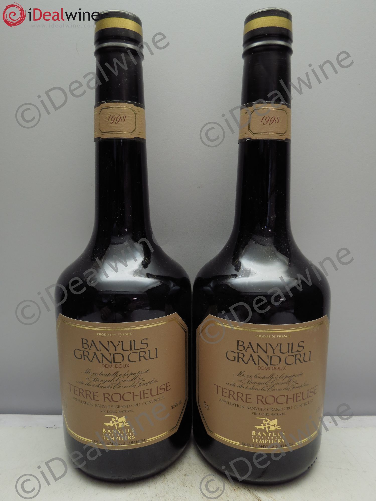 Banyuls Grand Cru Terres Rocheuses Cellier des Templiers (Demi Doux) 1993 - Posten von 2 Flaschen - 0