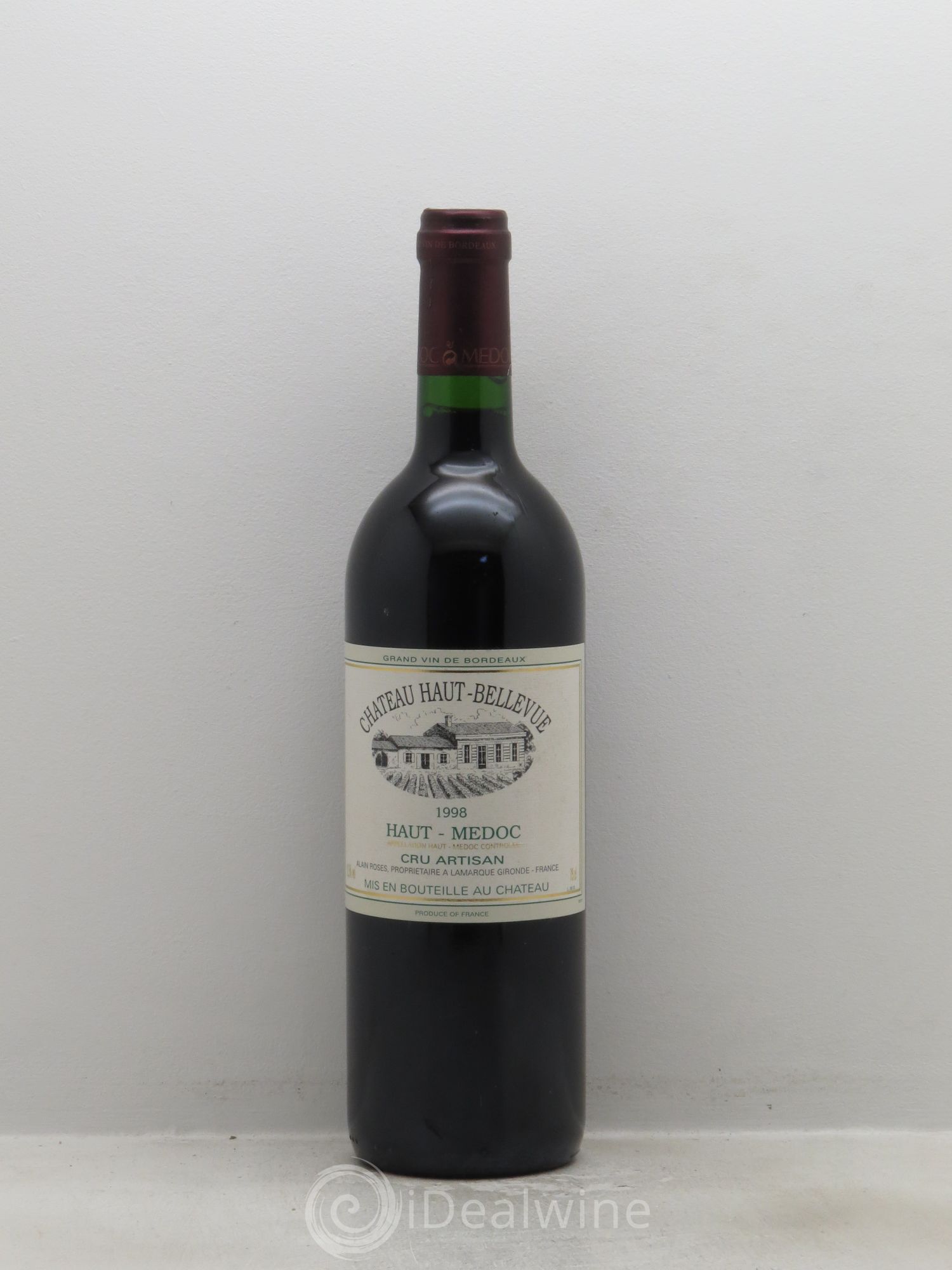 Haut Médoc Château Haut Bellevue (sans prix de reserve) 1998 - Posten von 1 Flasche - 0