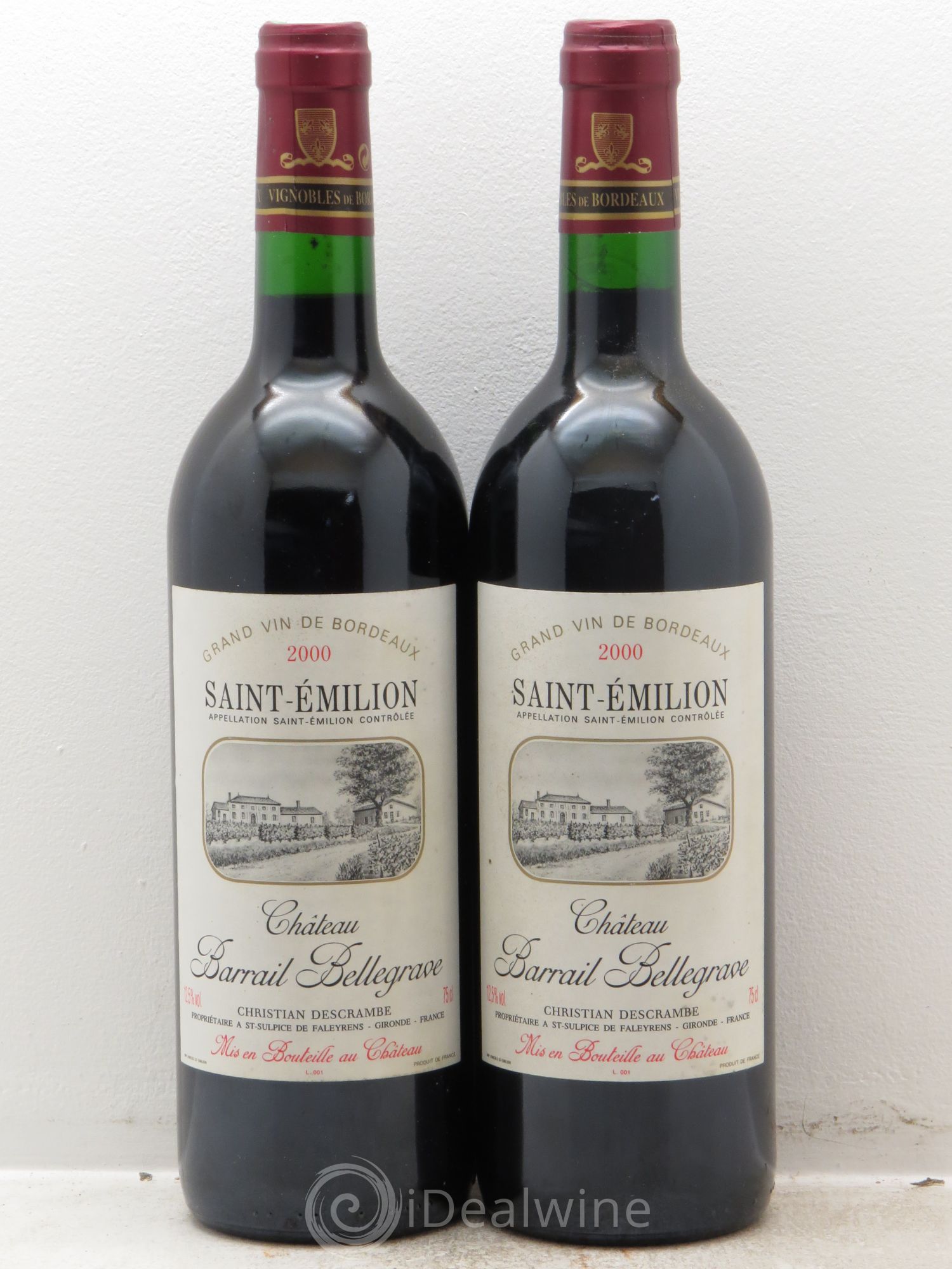 Saint-Émilion Château Barrail Bellegrave (sans prix de réserve) 2000 - Posten von 2 Flaschen - 0