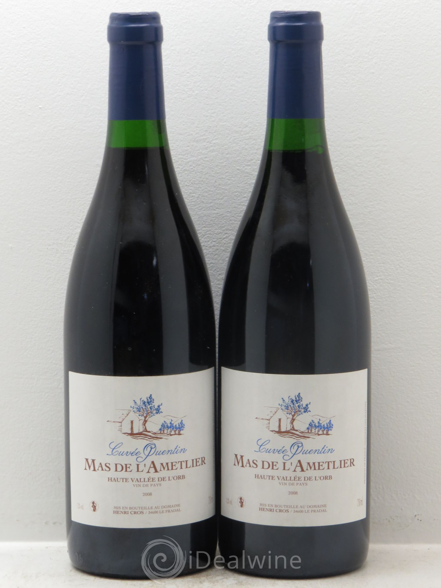 Divers Mas de l'ametlier Cuvée Quentin Henri Cros (sans prix de réserve) 2008 - Posten von 2 Flaschen - 0