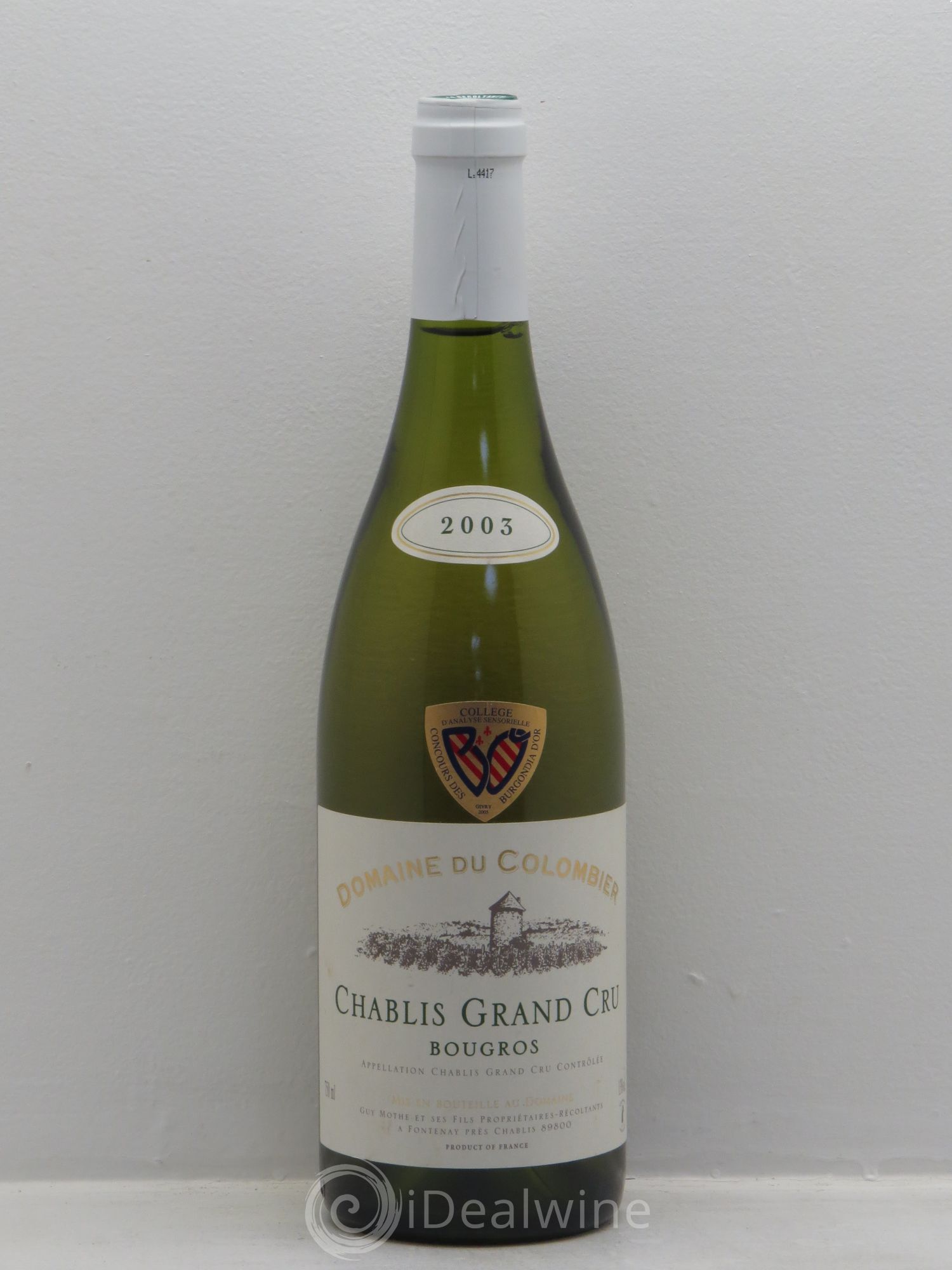 Chablis Grand Cru Domaine du Colombier (sans prix de réserve) 2003 - Posten von 1 Flasche - 0