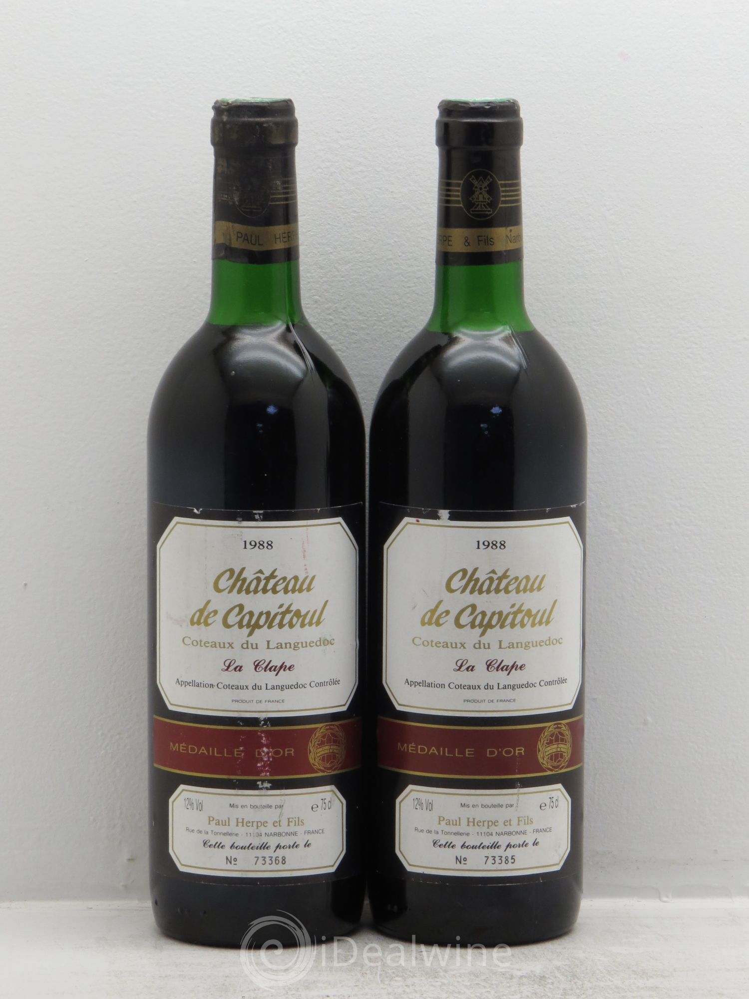Coteaux du Languedoc Chateau de Capitoul La Clape (sans prix de réserve) 1988 - Posten von 2 Flaschen - 0