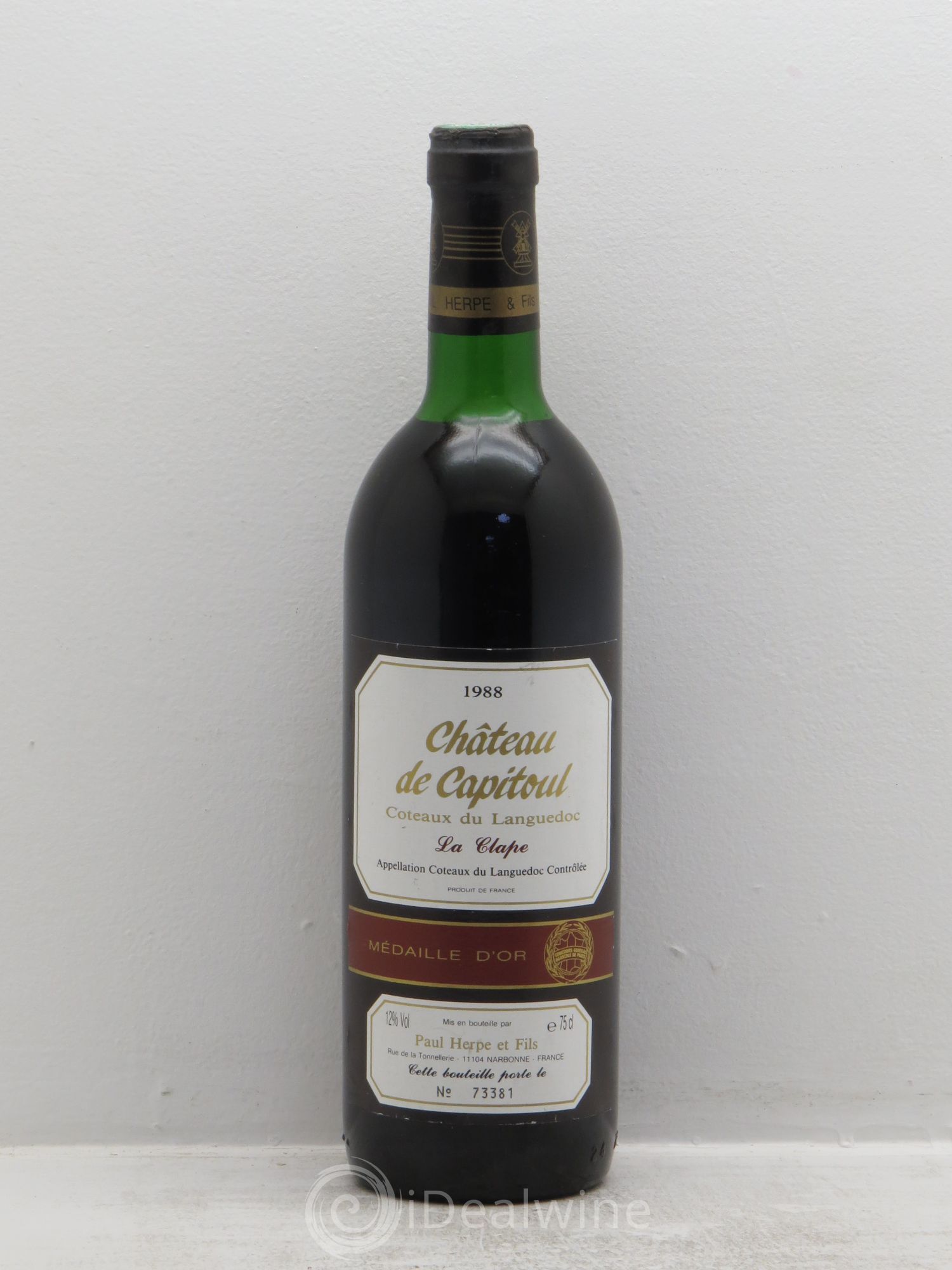 Coteaux du Languedoc Chateau de Capitoul La Clape (sans prix de réserve) 1988 - Posten von 1 Flasche - 0