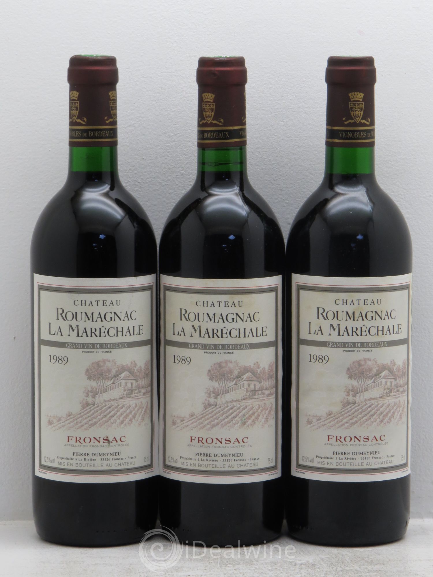 Fronsac Chateau Roumagnac la maréchale (sans prix de réserve) 1989 - Posten von 3 Flaschen - 0