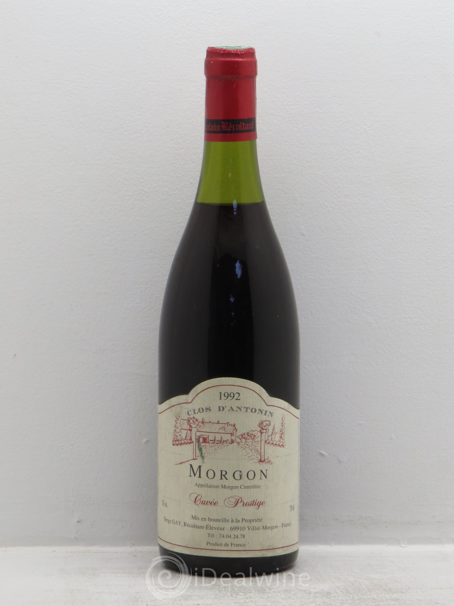Morgon Clos d'Antonin Serge Gay cuvée prestige (sans prix de réserve) 1992 - Posten von 1 Flasche - 0