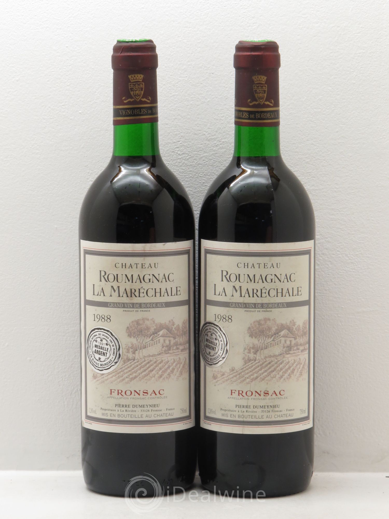 Fronsac Roumagnac la maréchale (sans prix de réserve) 1988 - Posten von 2 Flaschen - 0
