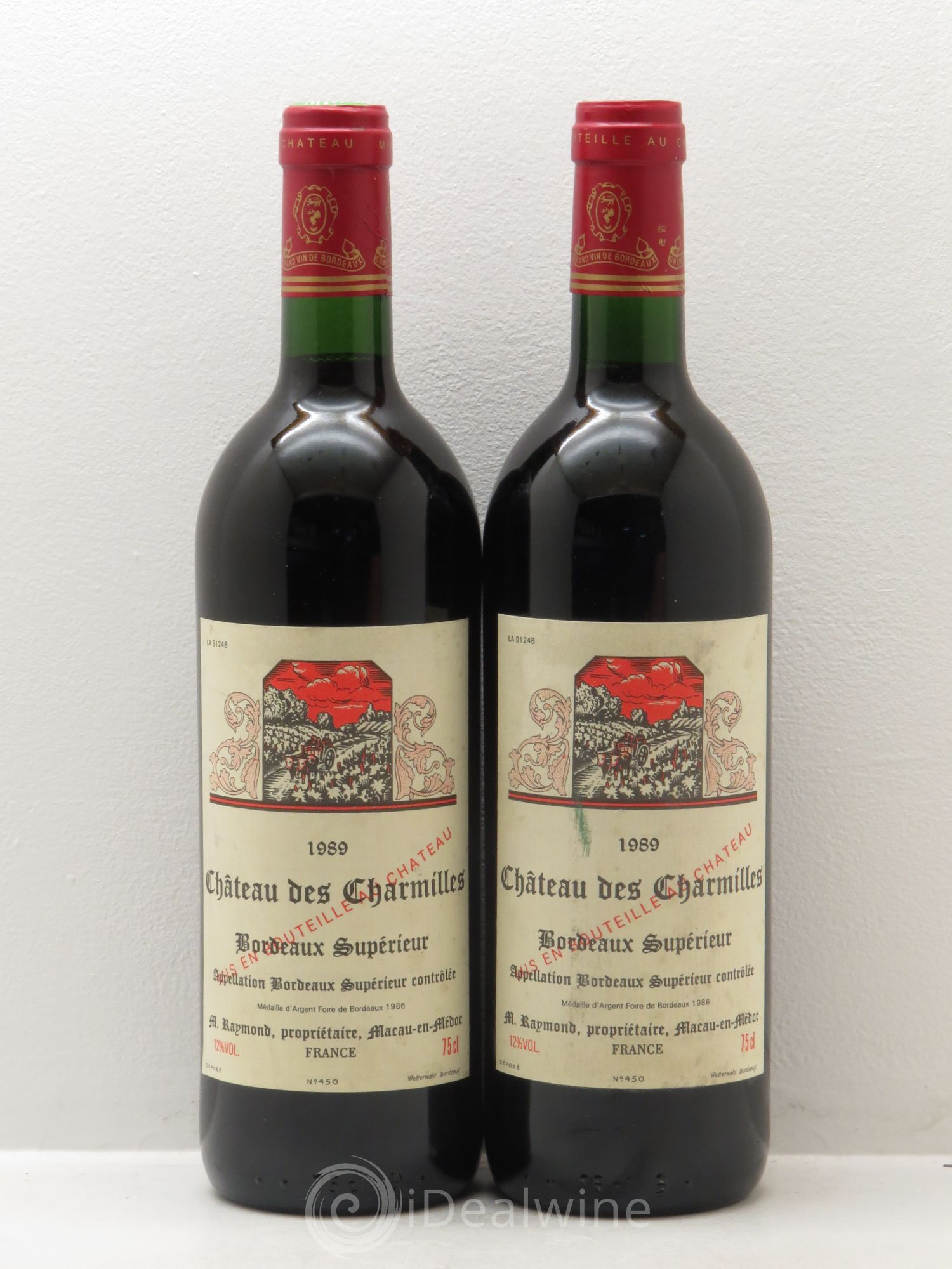 Bordeaux Chateau des Charmilles (sans prix de réserve) 1989 - Posten von 2 Flaschen - 0