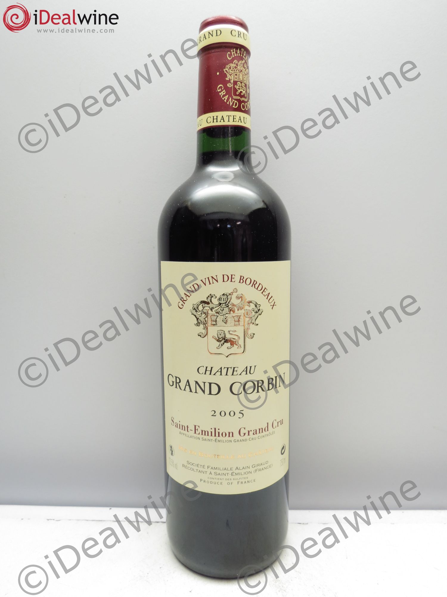 Château Grand Corbin Grand Cru Classé 2005 - Lot de 1 bouteille - 0