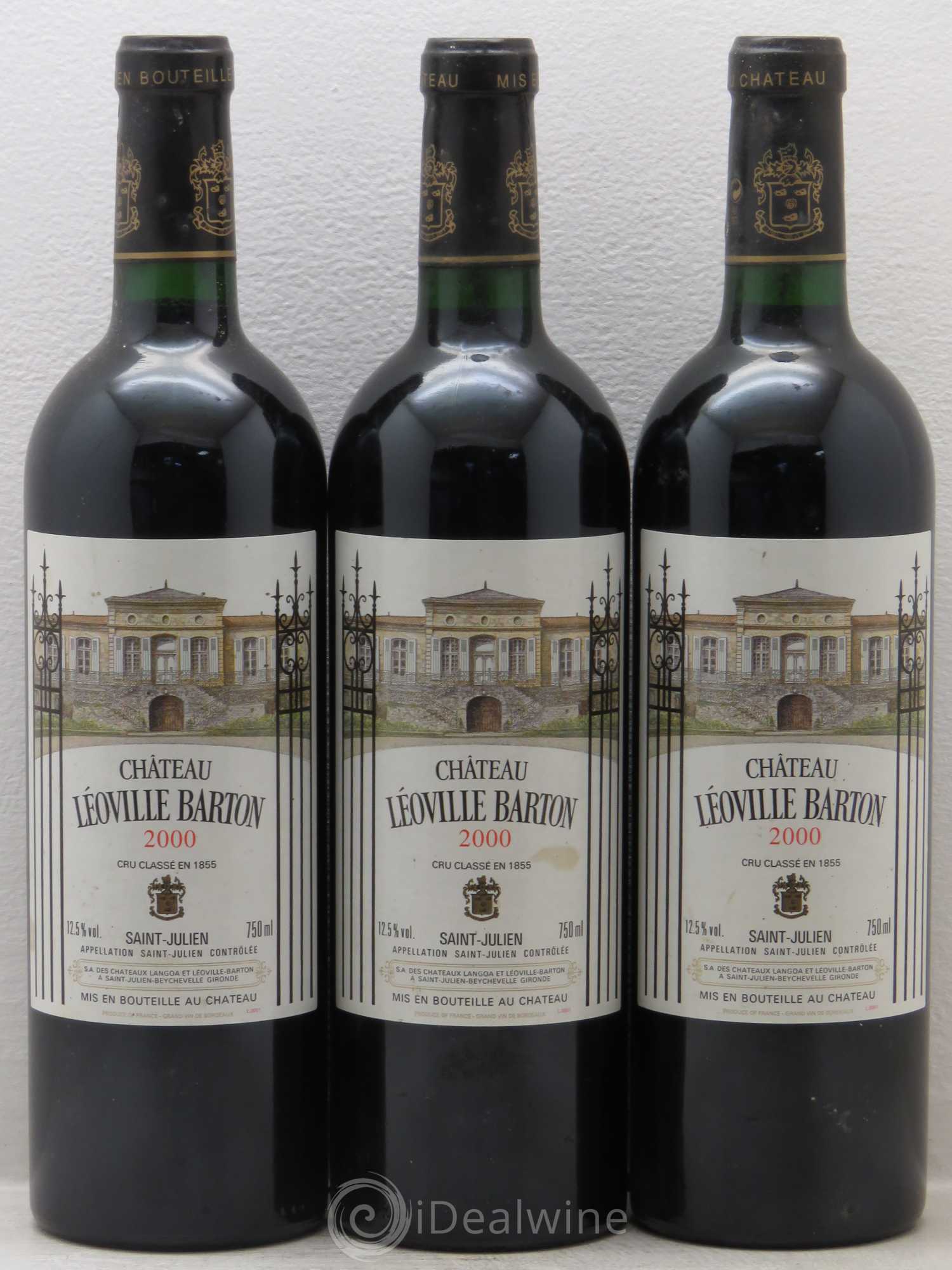 Château Léoville Barton 2ème Grand Cru Classé 2000 - Lot de 3 bouteilles - 0