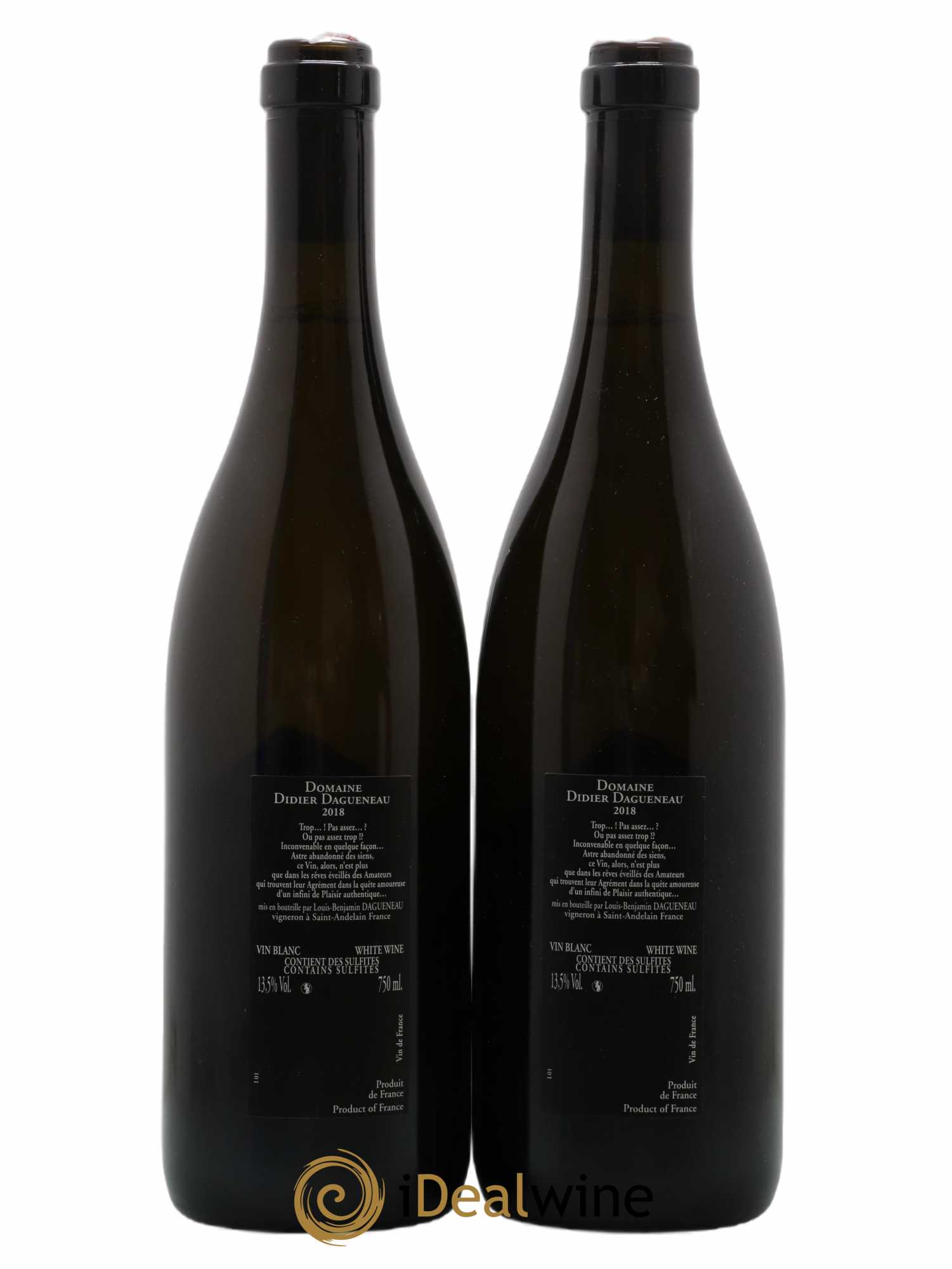 Vin de France (anciennement Pouilly-Fumé) Silex Dagueneau (Domaine Didier - Louis-Benjamin) 2018 - Lot de 2 bouteilles - 1
