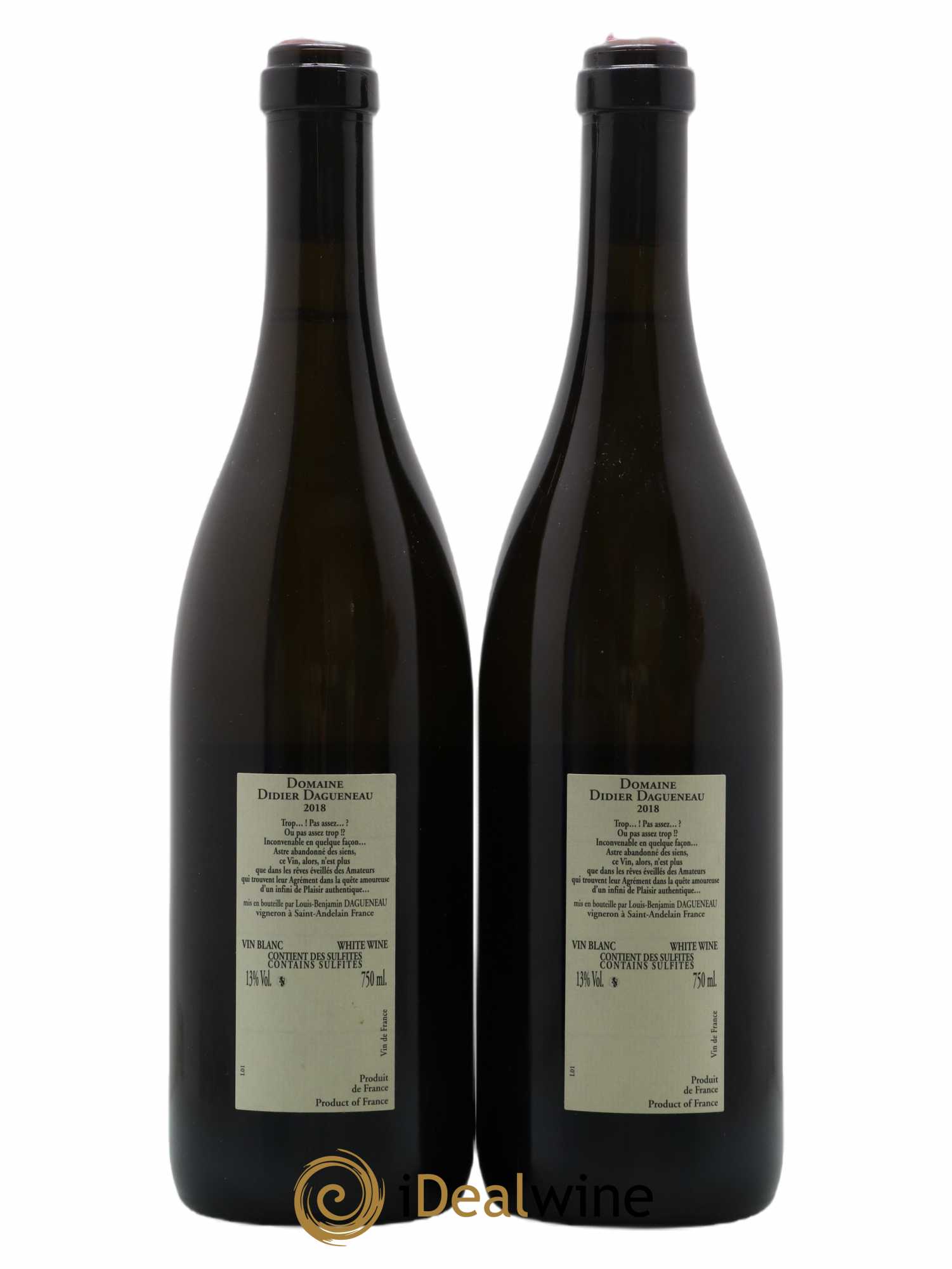 Vin de France Blanc Etc Dagueneau (Domaine Didier - Louis-Benjamin) 2018 - Lot de 2 bouteilles - 1