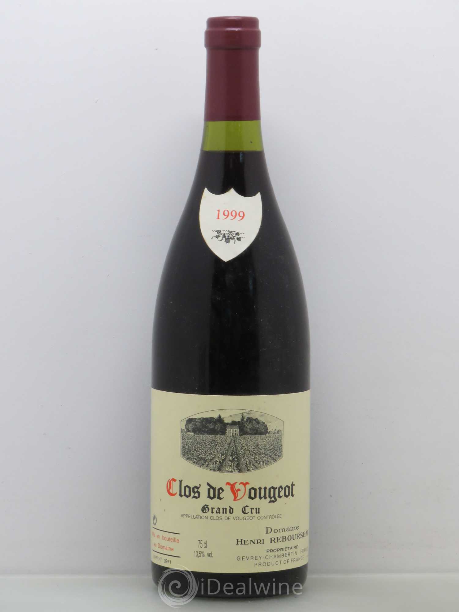 Clos de Vougeot Grand Cru Henri Rebourseau (Domaine) 1999 - Lot de 1 bouteille - 0