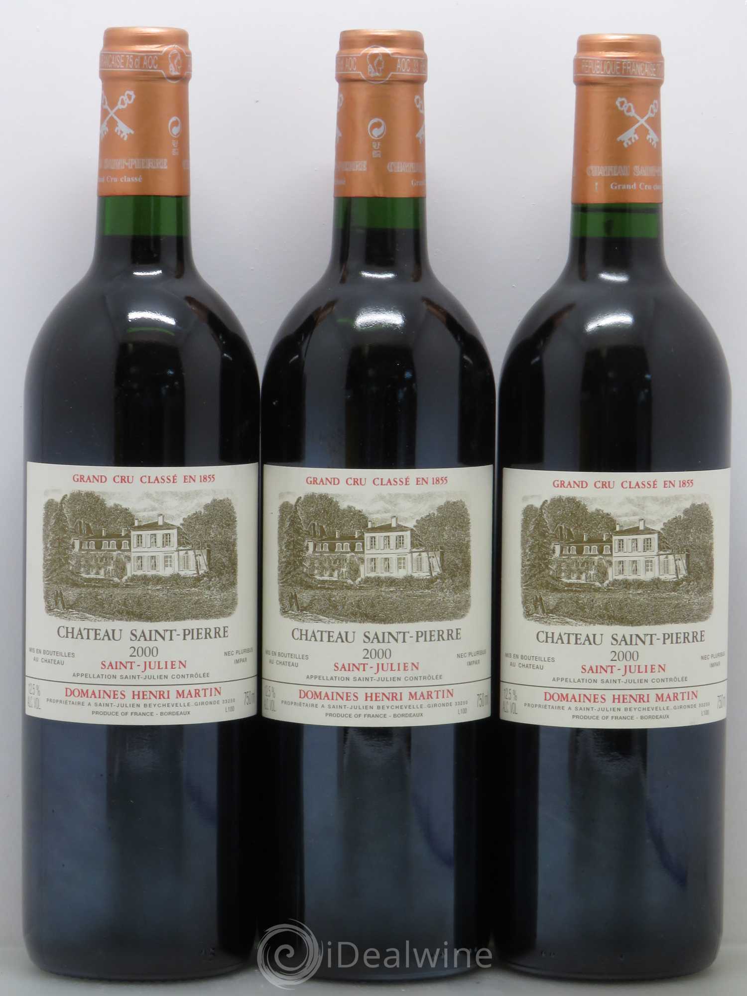 Château Saint-Pierre 4ème Grand Cru Classé 2000 - Lot de 3 bouteilles - 0