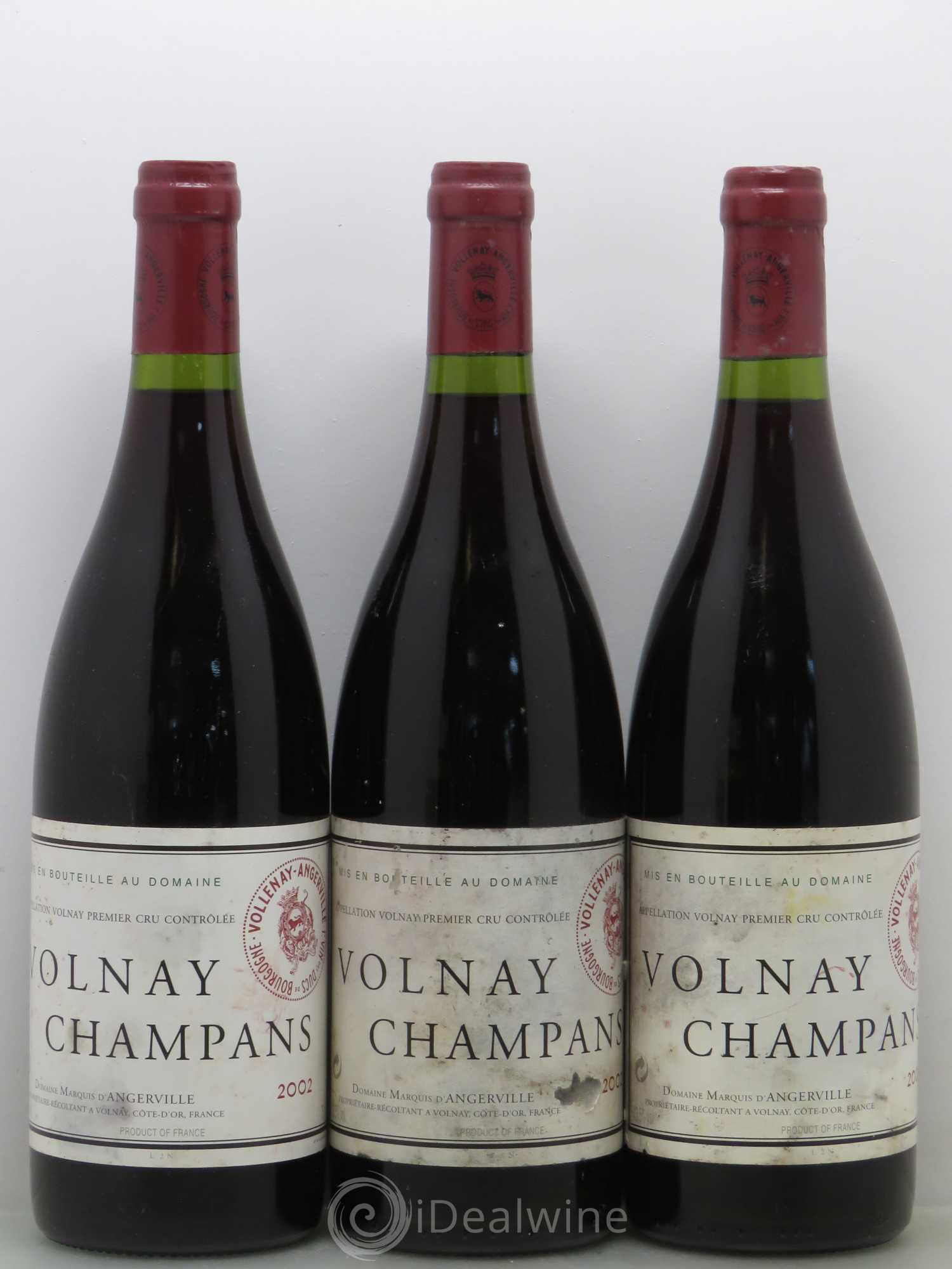 Volnay 1er Cru Champans Marquis d'Angerville (Domaine) 2002 - Lot de 3 bouteilles - 0