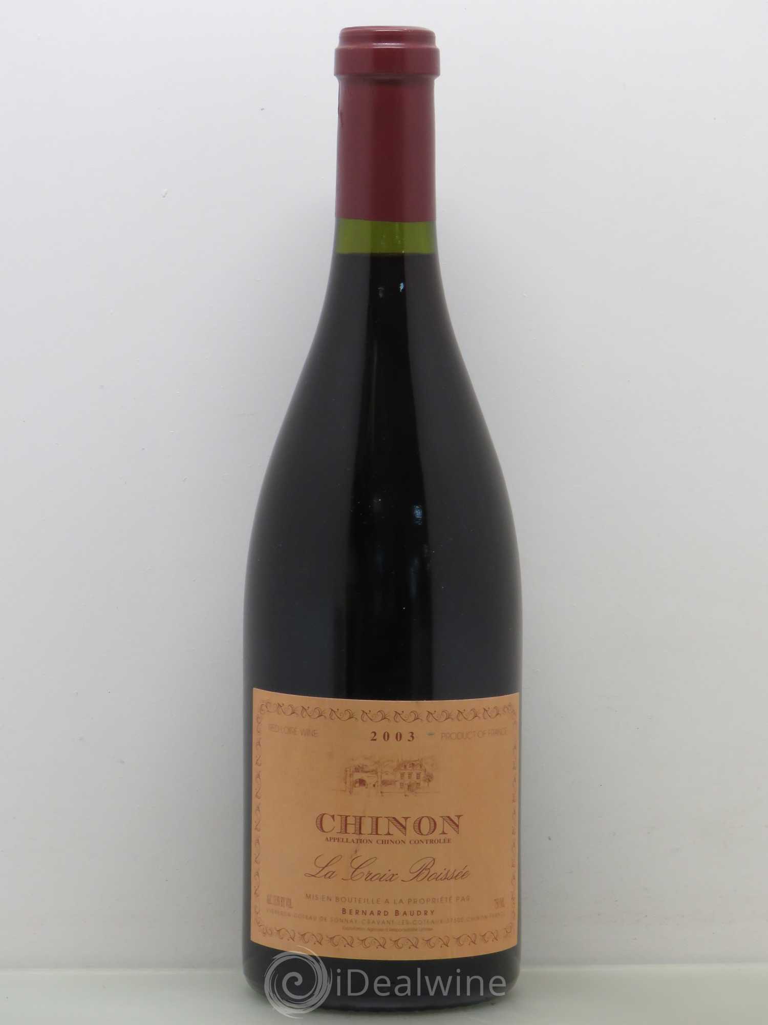 Chinon La Croix Boissée Bernard Baudry 2003 - Lot de 1 bouteille - 0