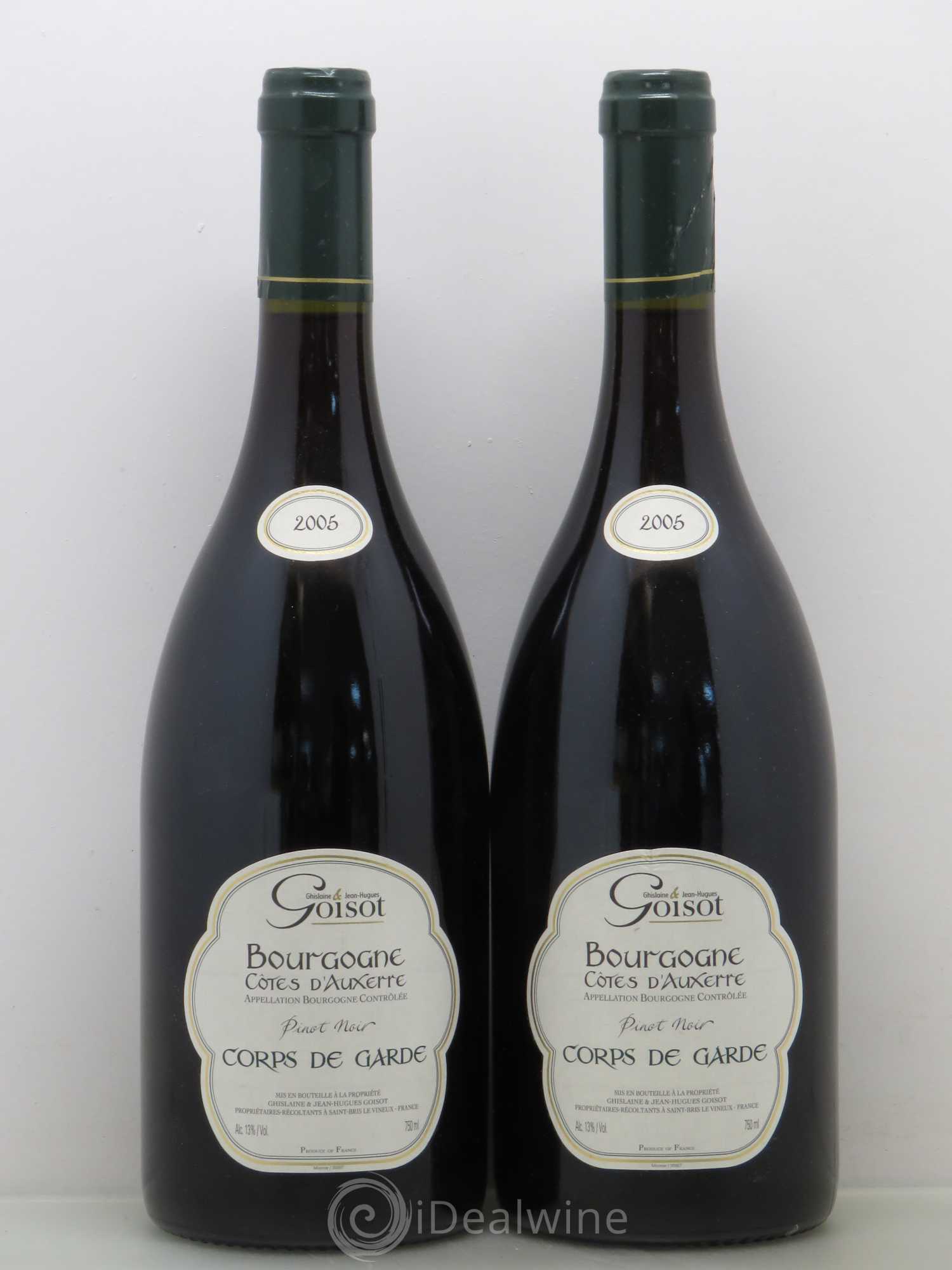 Bourgogne Côtes D'Auxerre Corps De Garde G & Jh Goisot 2005 - Posten von 2 Flaschen - 0