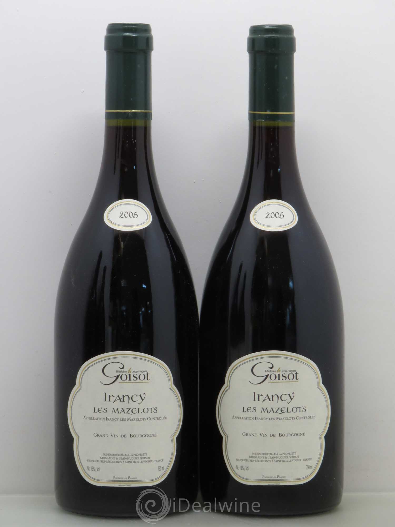 Bourgogne Irancy Les Mazelots G & JH Goisot 2005 - Posten von 2 Flaschen - 0
