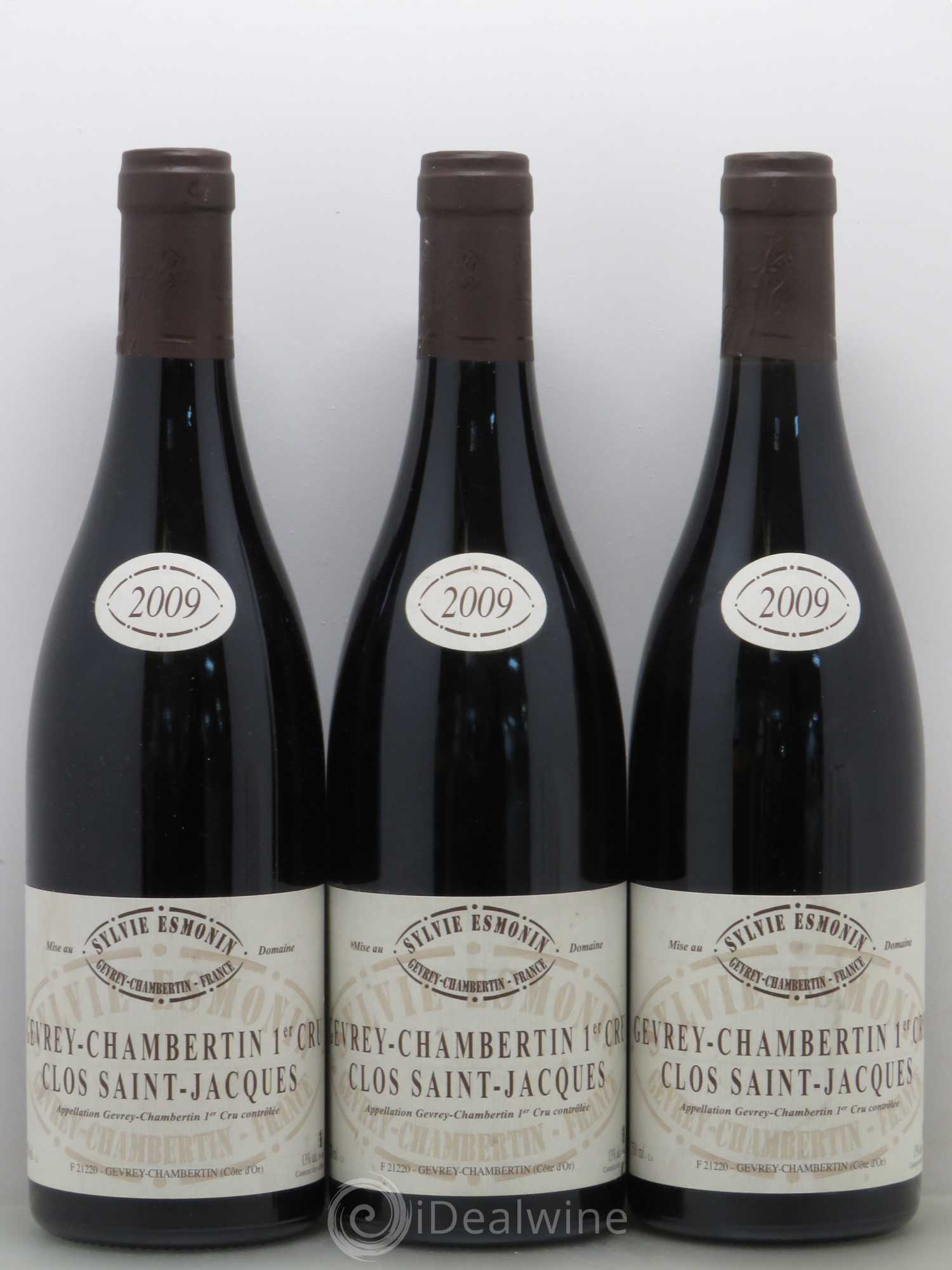 Gevrey-Chambertin 1er Cru Clos Saint Jacques Sylvie Esmonin 2009 - Lot de 3 bouteilles - 0