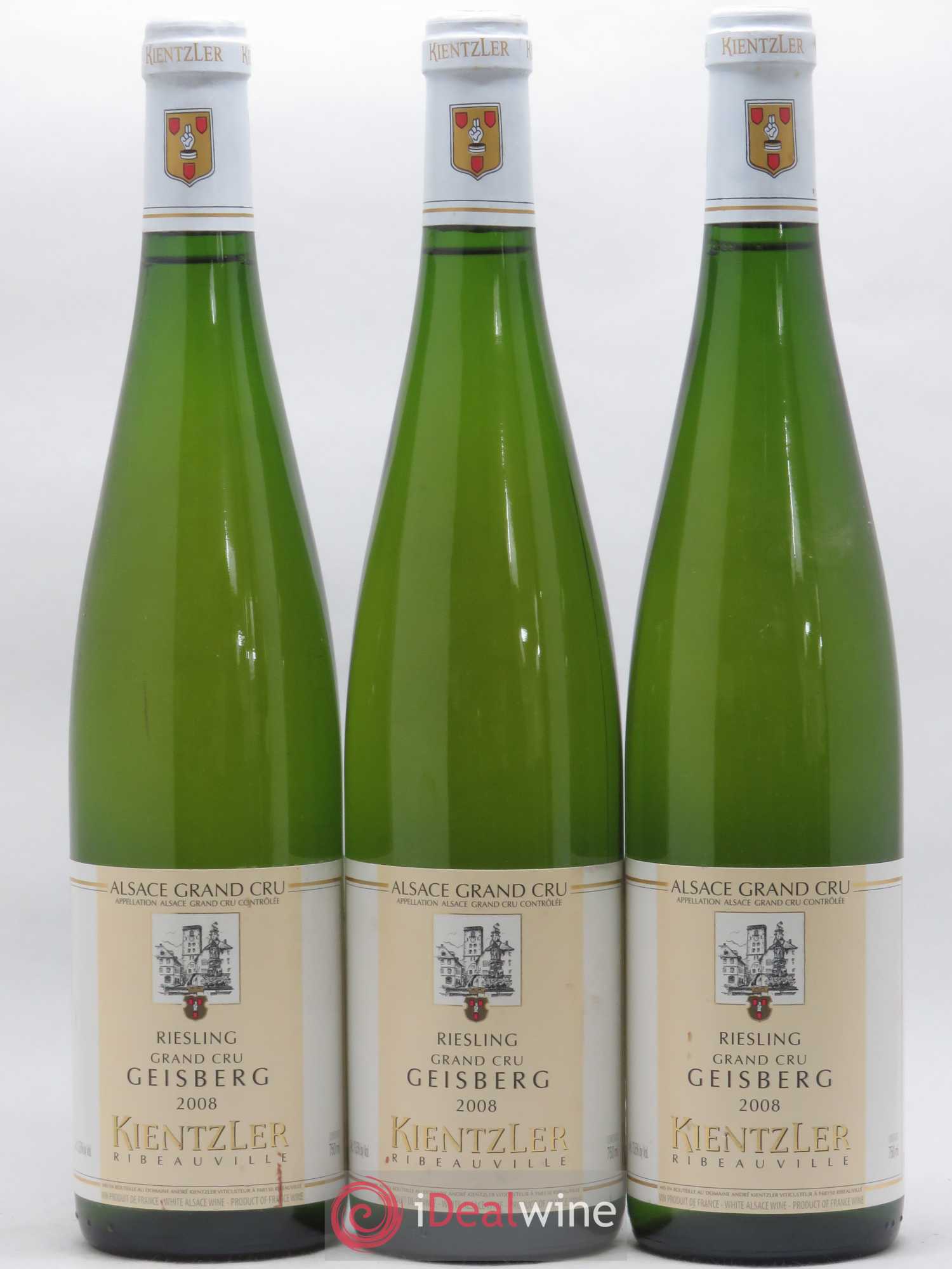 Alsace Riesling Grand Cru Geisberg Kientzler 2008 - Lot de 3 bouteilles - 0