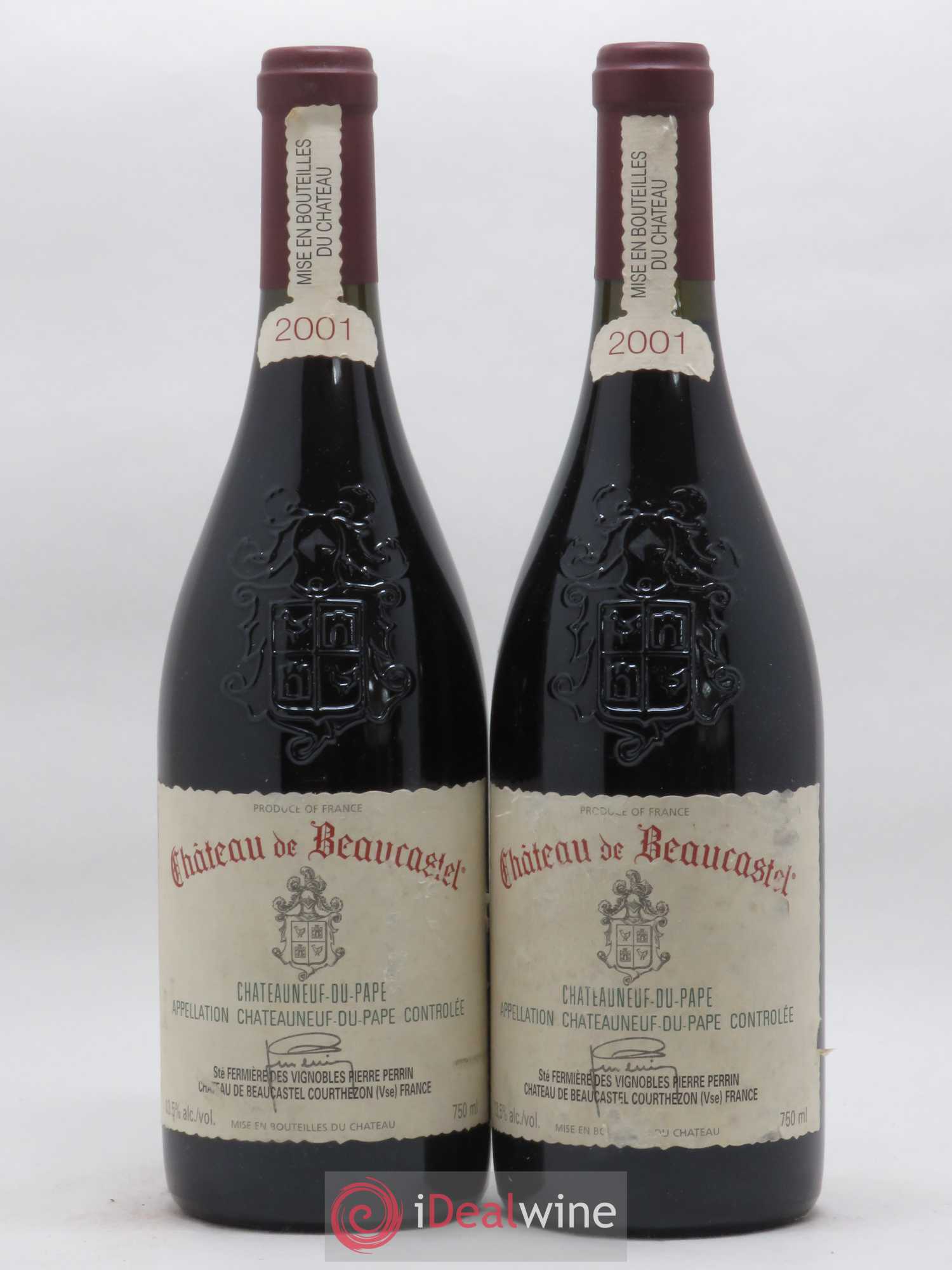 Châteauneuf-du-Pape Château de Beaucastel Famille Perrin 2001 - Lot de 2 bouteilles - 0