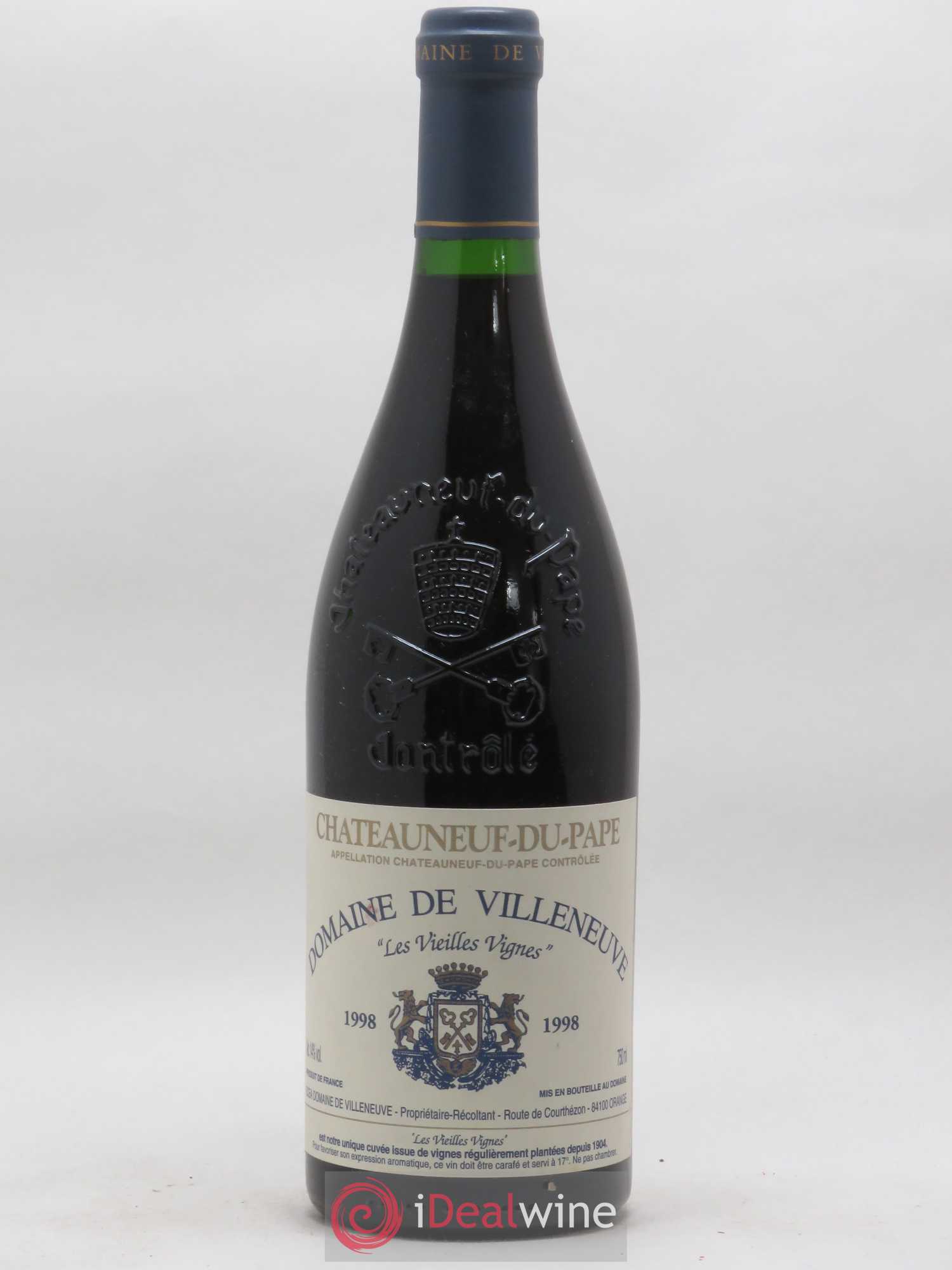 Châteauneuf-du-Pape Vieilles Vignes Domaine de Villeneuve 1998 - Lotto di 1 bottiglia - 0