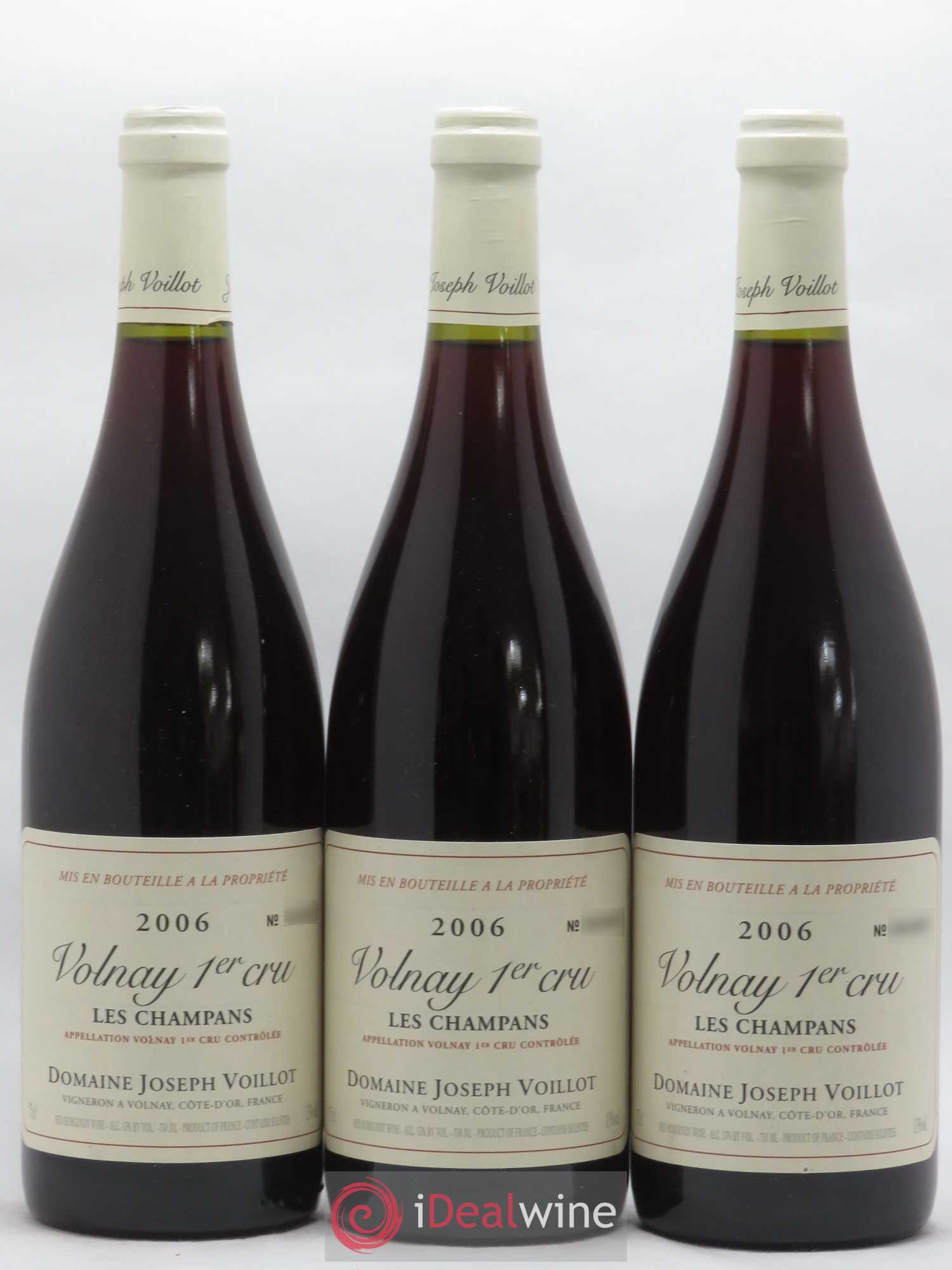 Volnay 1er Cru les Champans Joseph Voillot (Domaine) 2006 - Lot de 3 bouteilles - 0