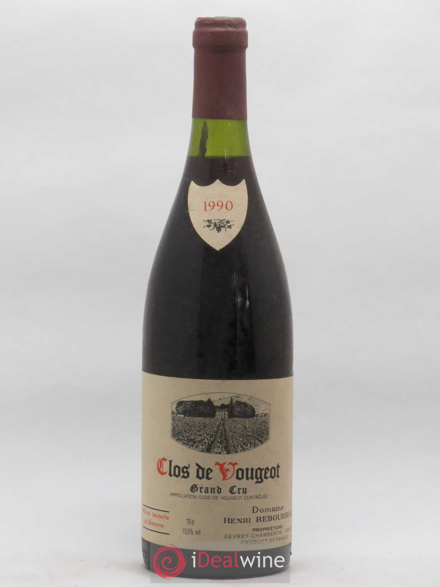 Clos de Vougeot Grand Cru Henri Rebourseau (Domaine) 1990 - Lot de 1 bouteille - 0