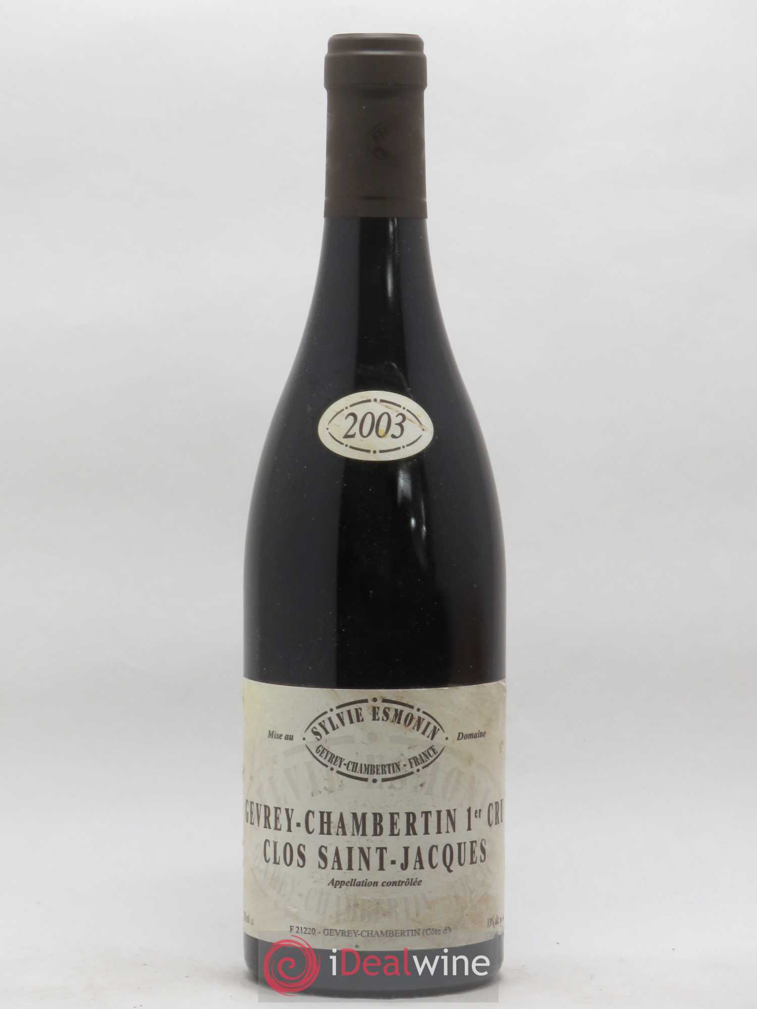 Gevrey-Chambertin 1er Cru Clos Saint Jacques Sylvie Esmonin 2003 - Lot de 1 bouteille - 0