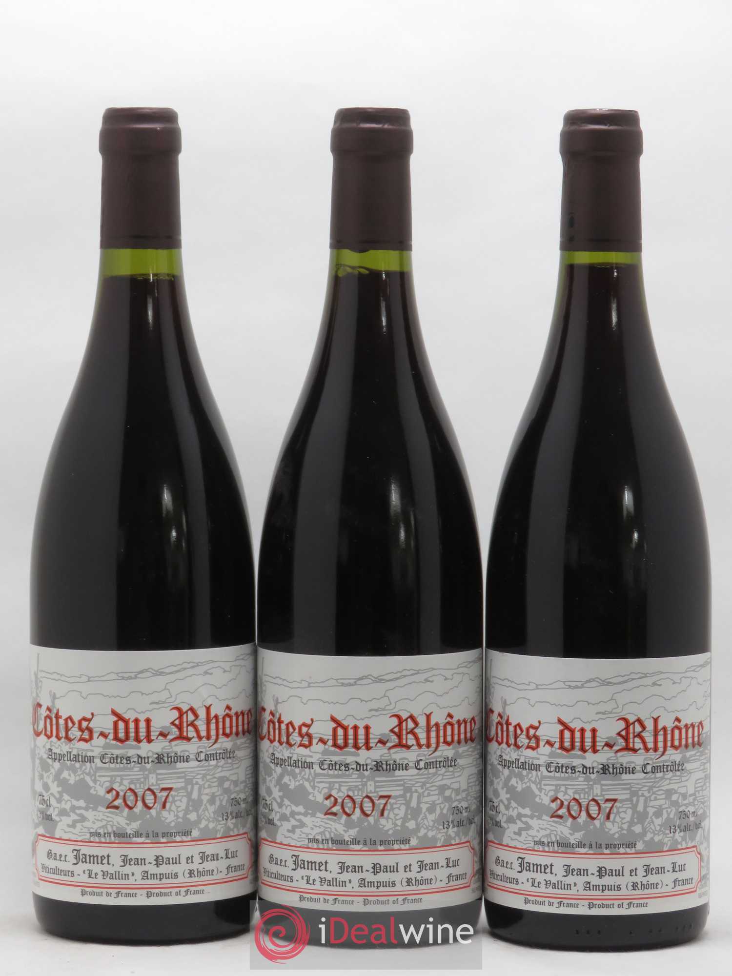 Côtes-du-Rhône Jamet (Domaine) 2007 - Lot de 3 bouteilles - 0