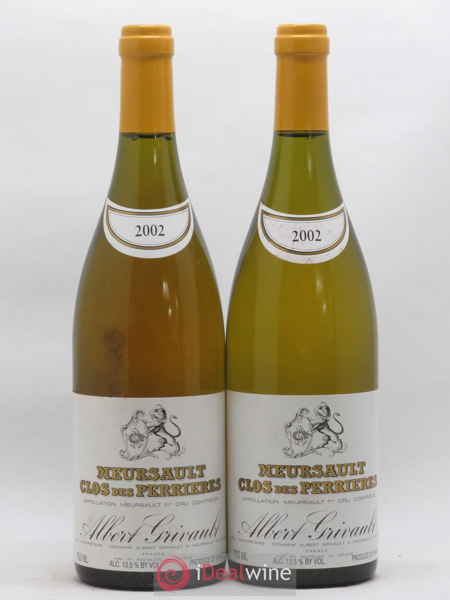 Meursault 1er Cru Clos des Perrières Monopole Albert Grivault 2002 - Lot de 2 bouteilles - 0