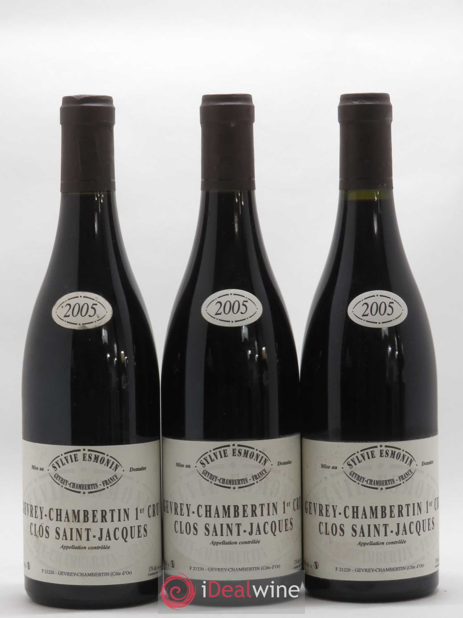 Gevrey-Chambertin 1er Cru Clos Saint Jacques Sylvie Esmonin 2005 - Lot de 3 bouteilles - 0