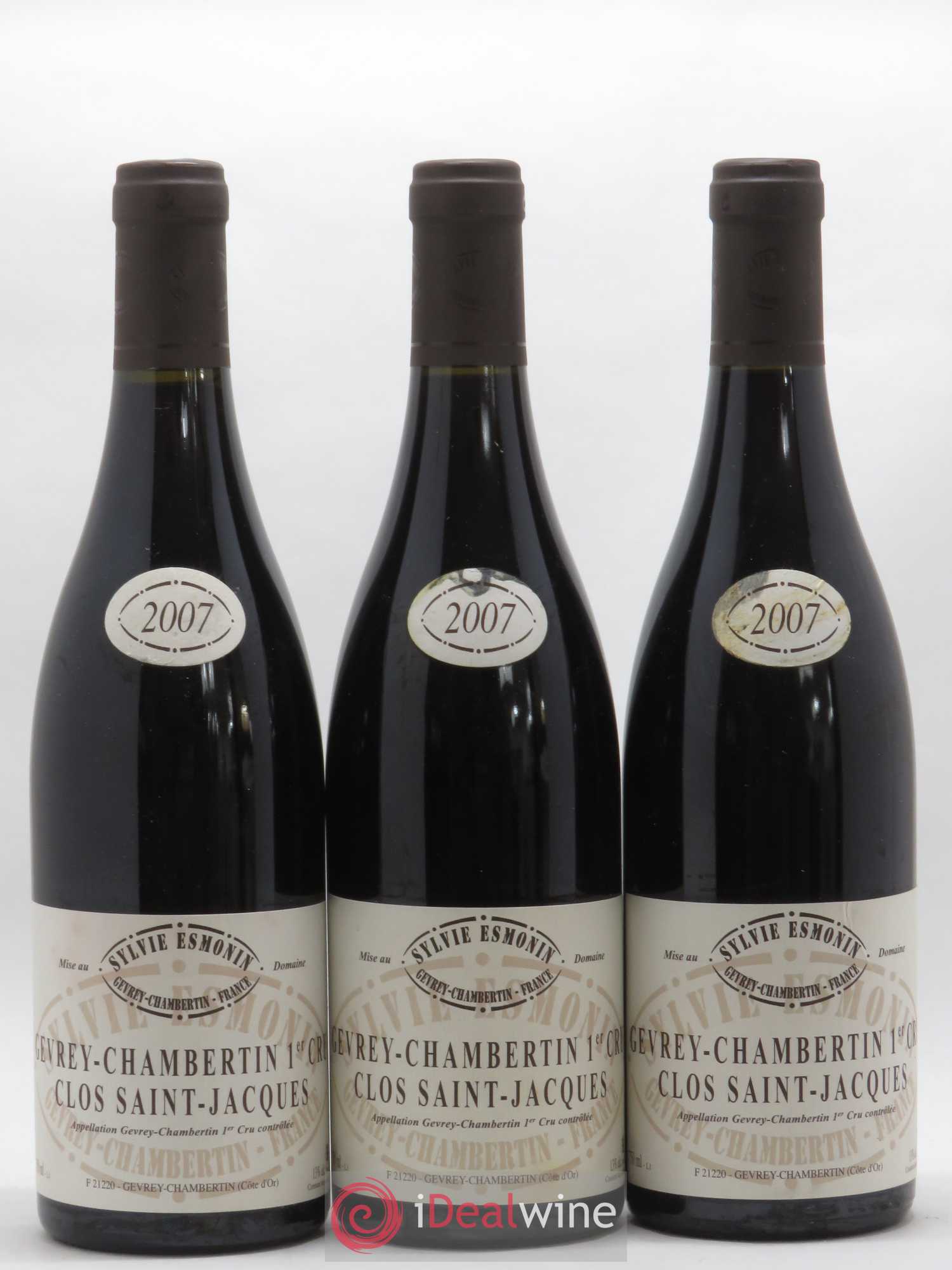Gevrey-Chambertin 1er Cru Clos Saint Jacques Sylvie Esmonin 2007 - Lot de 3 bouteilles - 0