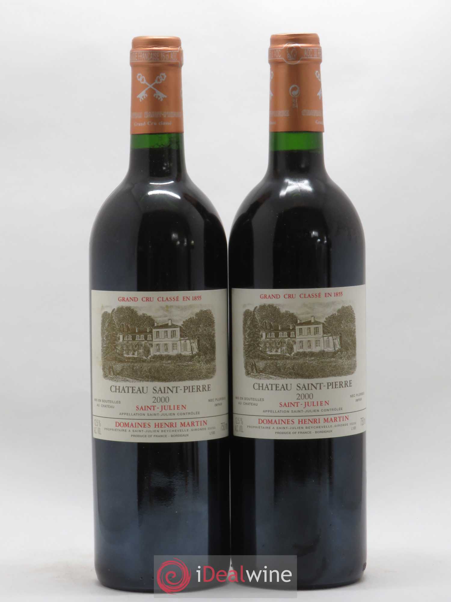 Château Saint-Pierre 4ème Grand Cru Classé 2000 - Lot de 2 bouteilles - 0