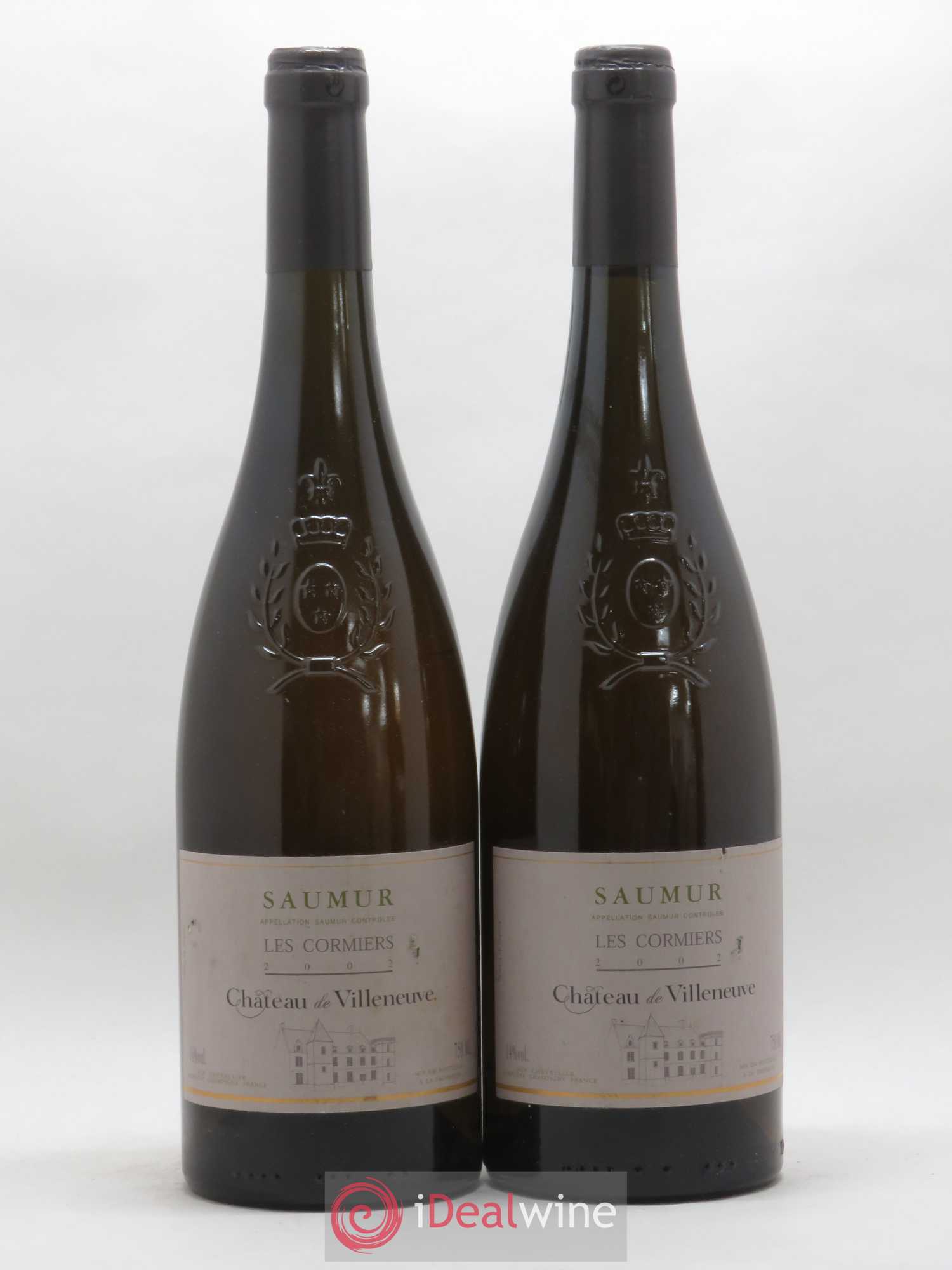 Saumur Les Cormiers Château de Villeneuve 2002 - Lot de 2 bouteilles - 0
